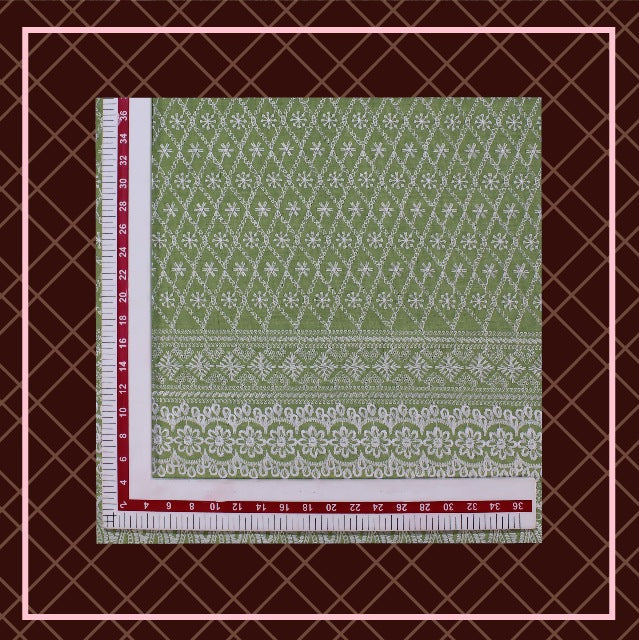 Lucknawi Thread Work On Cotton Fabric