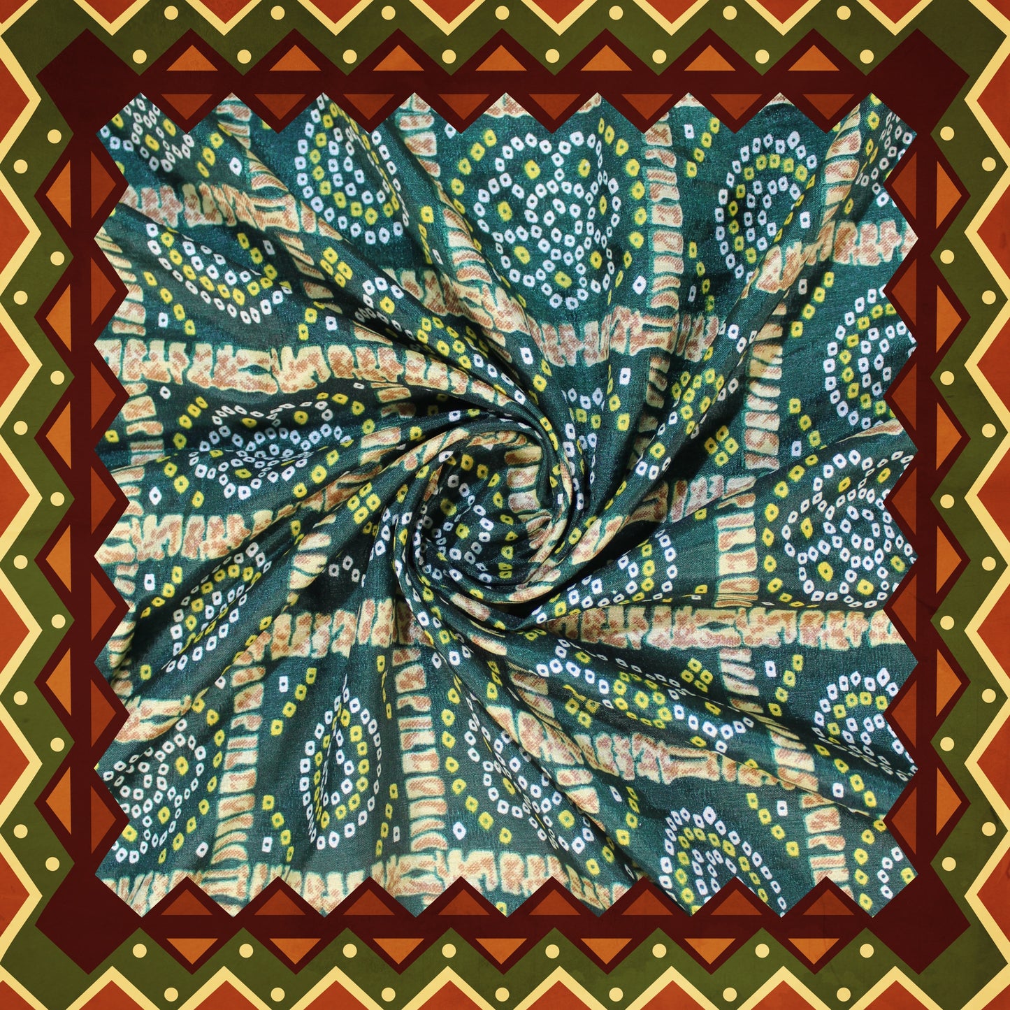 Japanese Chinnon Bandhani Print Fabric (FW-44}