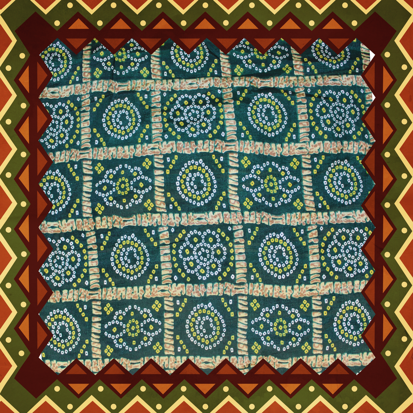 Japanese Chinnon Bandhani Print Fabric (FW-44}