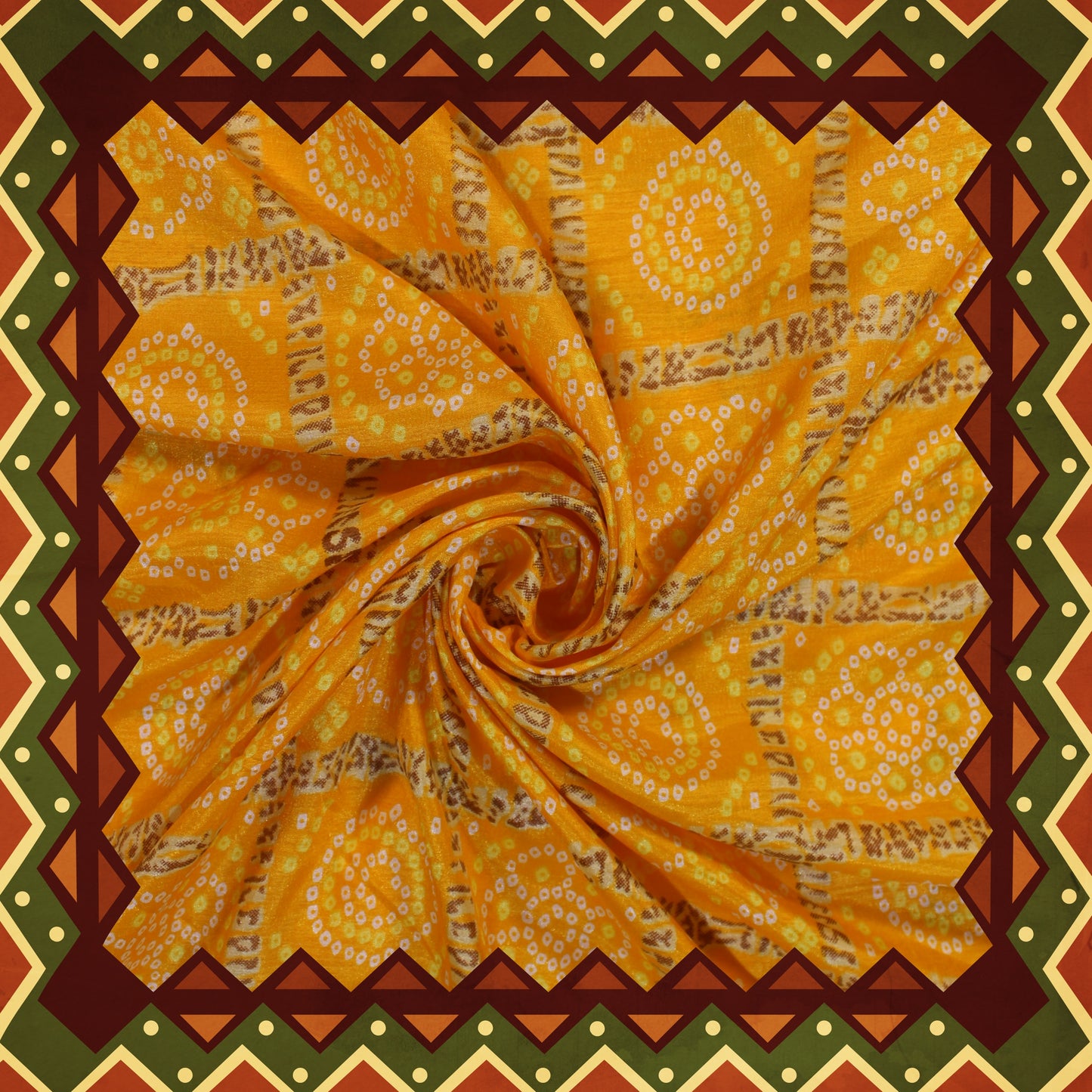 Japanese Chinnon Bandhani Print Fabric (FW-44}