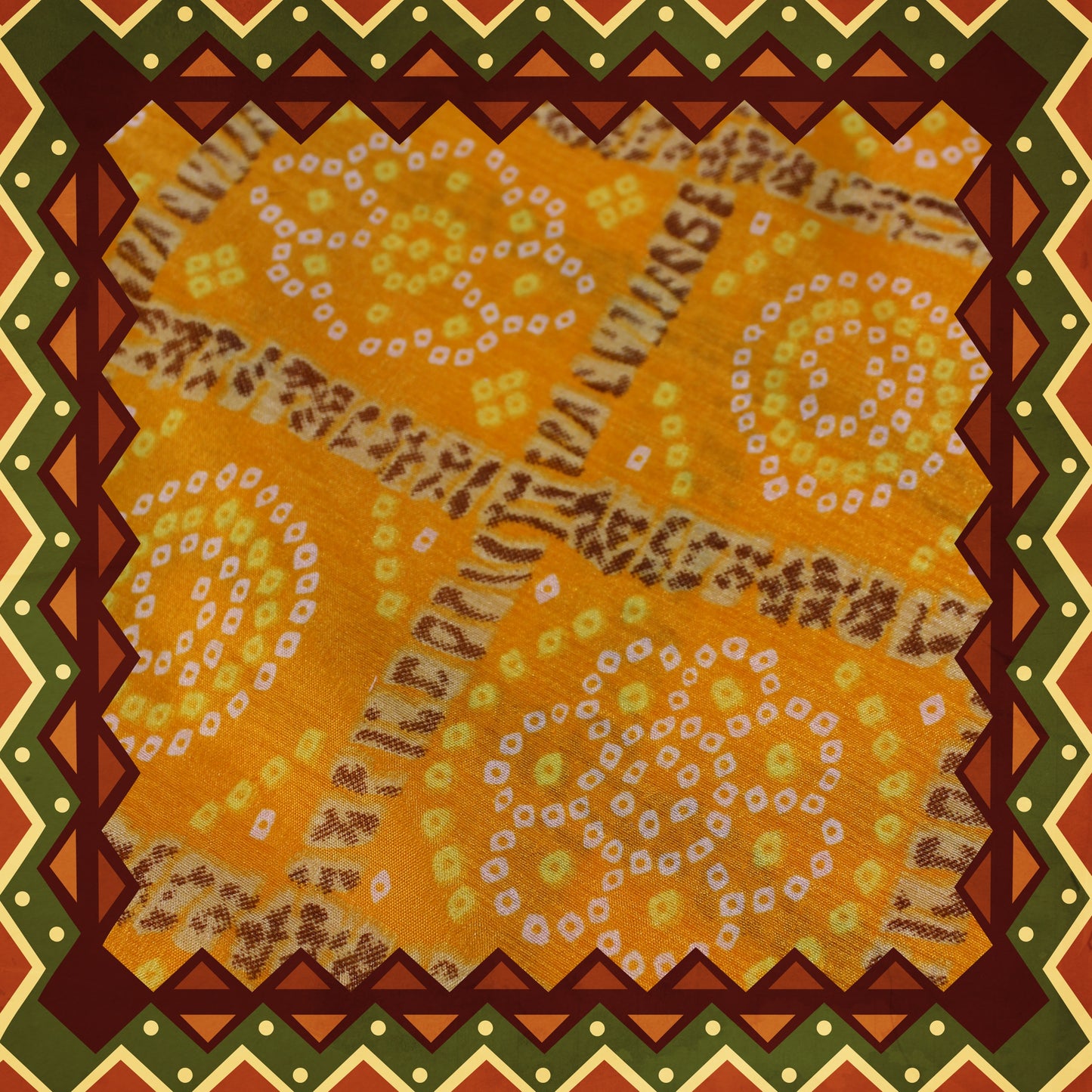 Japanese Chinnon Bandhani Print Fabric (FW-44}