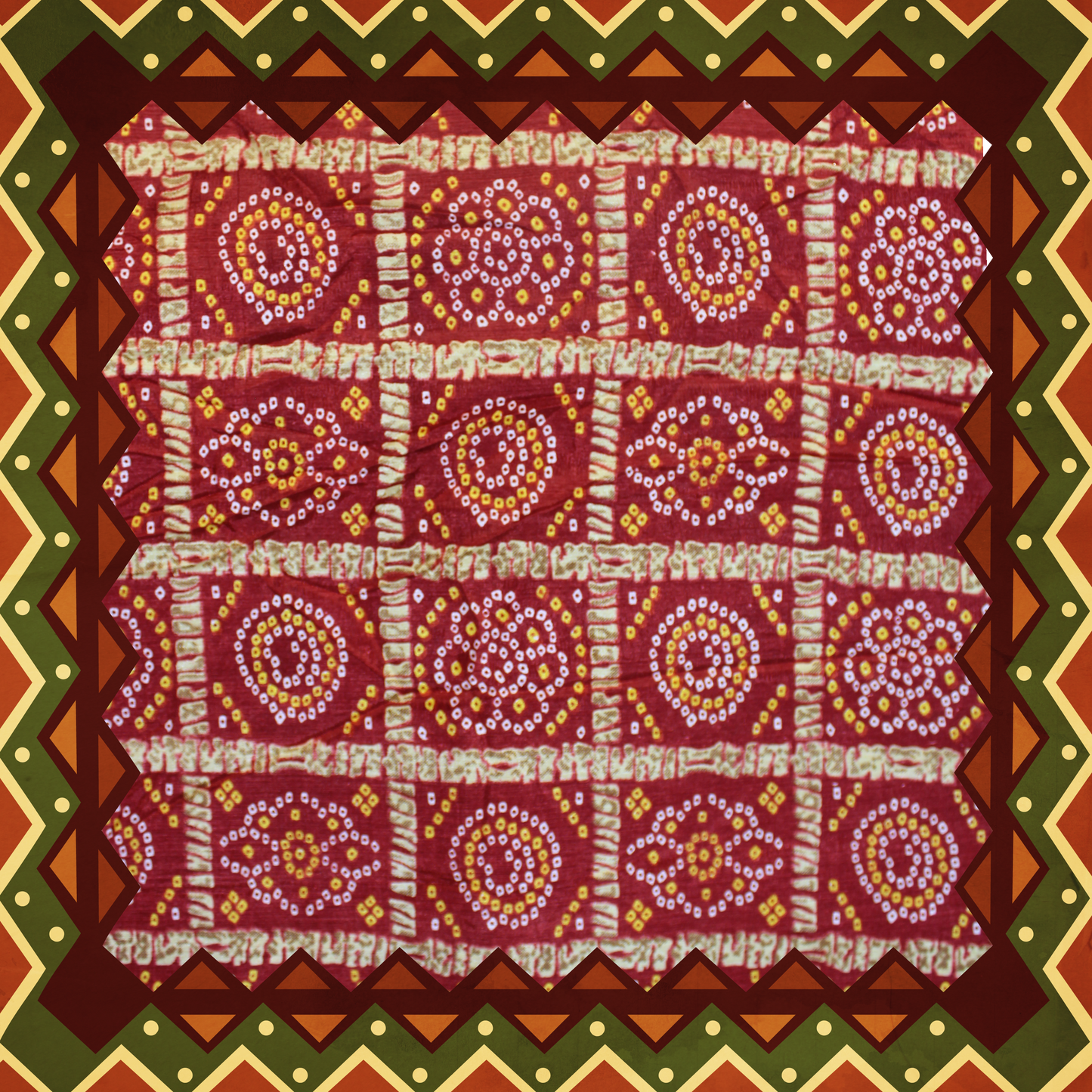Japanese Chinnon Bandhani Print Fabric (FW-44}
