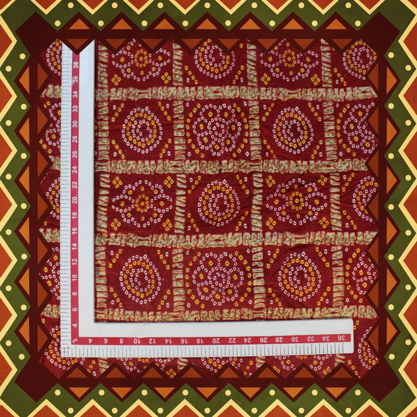 Japanese Chinnon Bandhani Print Fabric (FW-44}