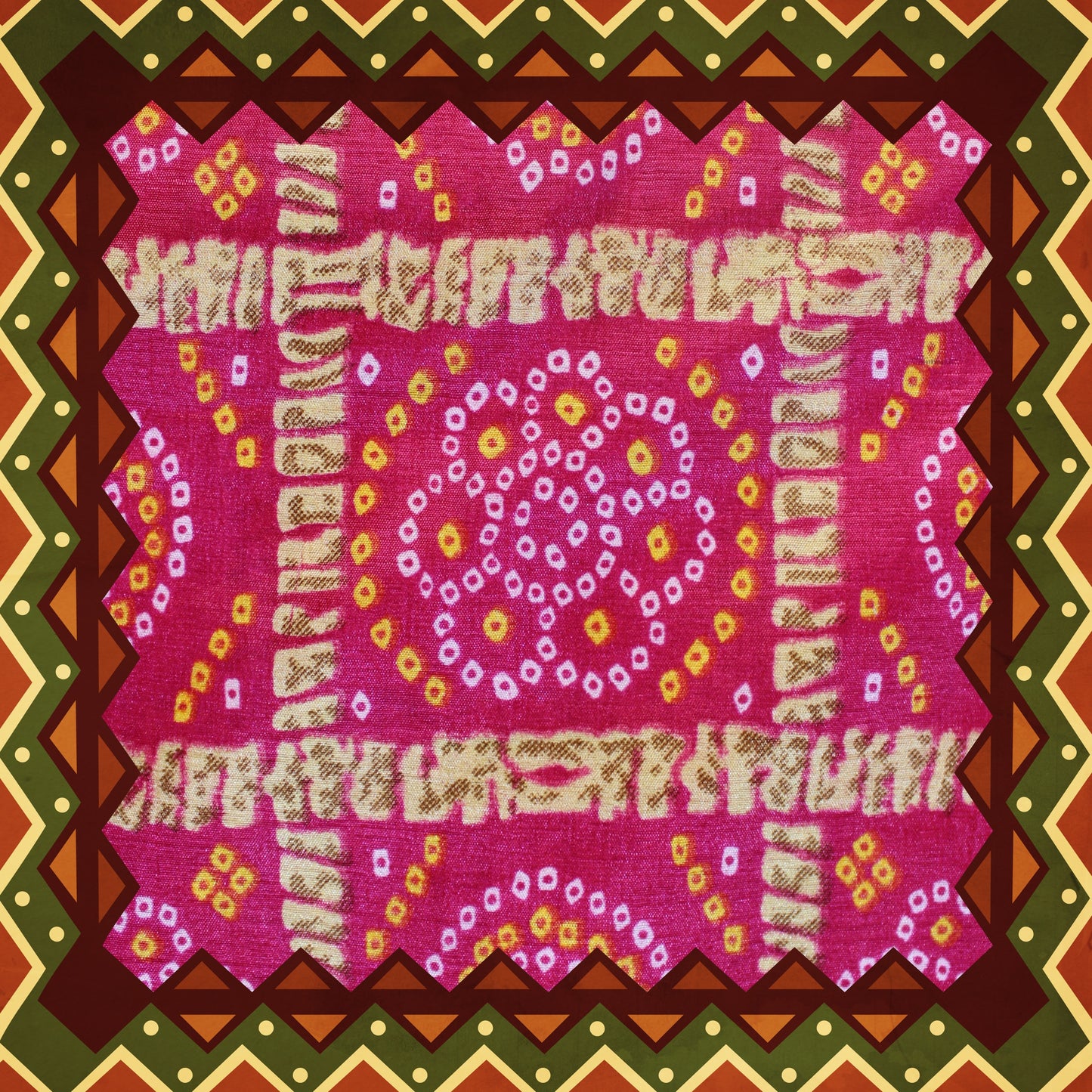 Japanese Chinnon Bandhani Print Fabric (FW-44}