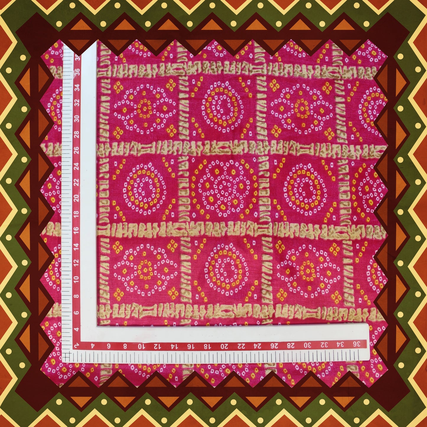 Japanese Chinnon Bandhani Print Fabric (FW-44}