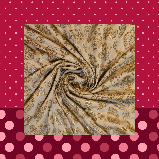 Foil Print On Soft Malai Fabric (price for 6 meter)