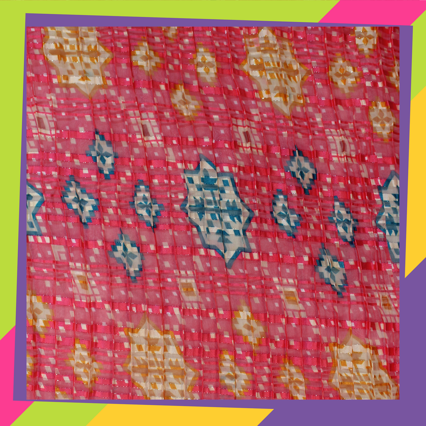 Digital Print On Lurex Satin Georgette Fabric (FW-44")