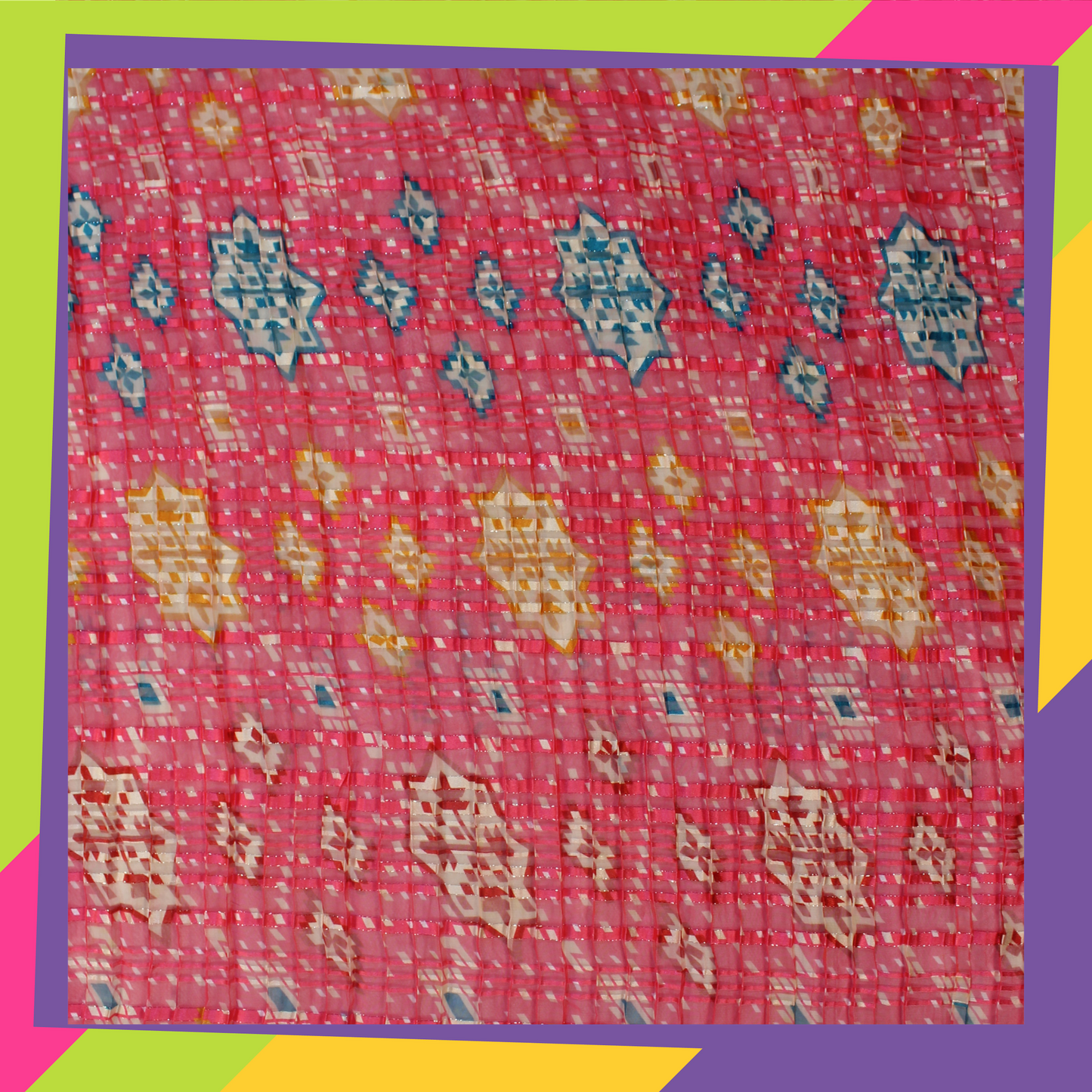 Digital Print On Lurex Satin Georgette Fabric (FW-44")