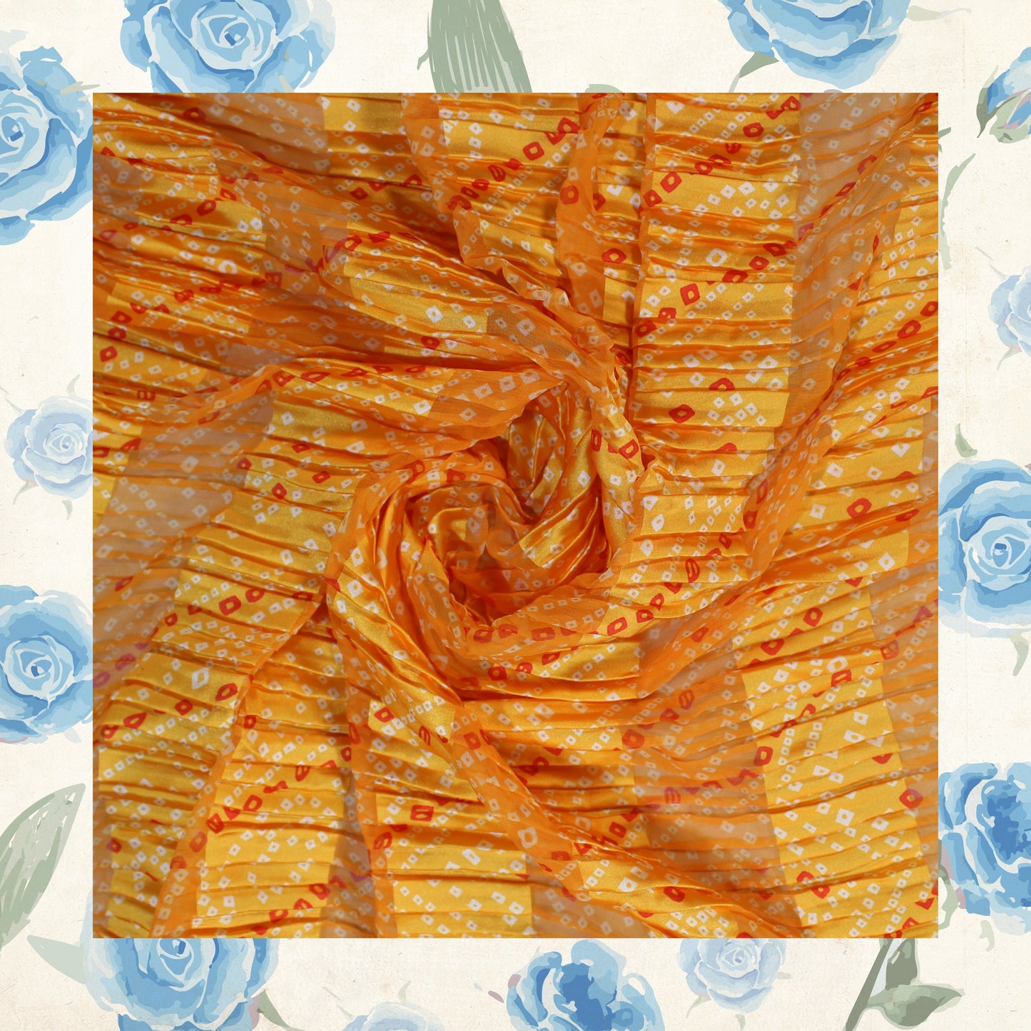 Digital Print On Lurex Satin Georgette Fabric (FW-44")