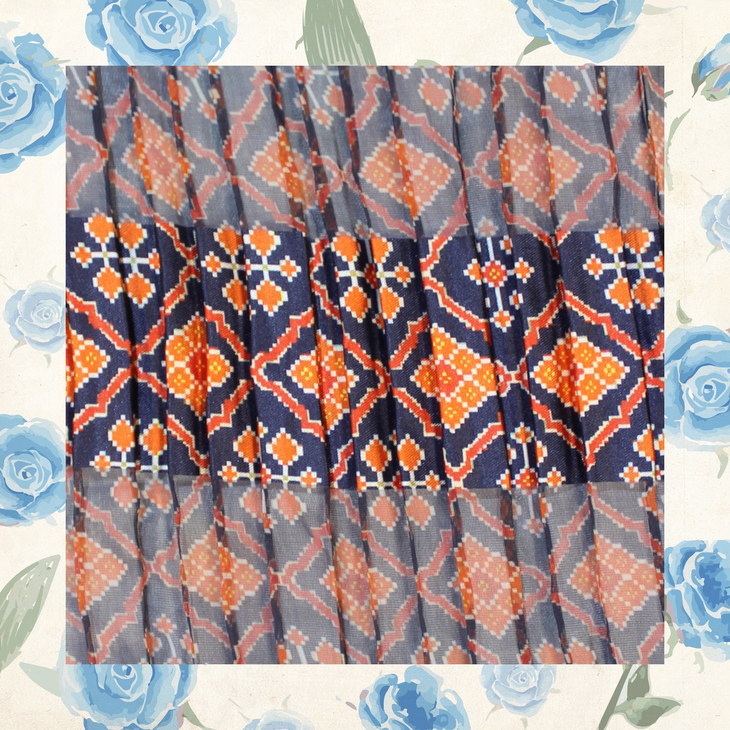 Digital Print On Lurex Satin Georgette Fabric (FW-44")