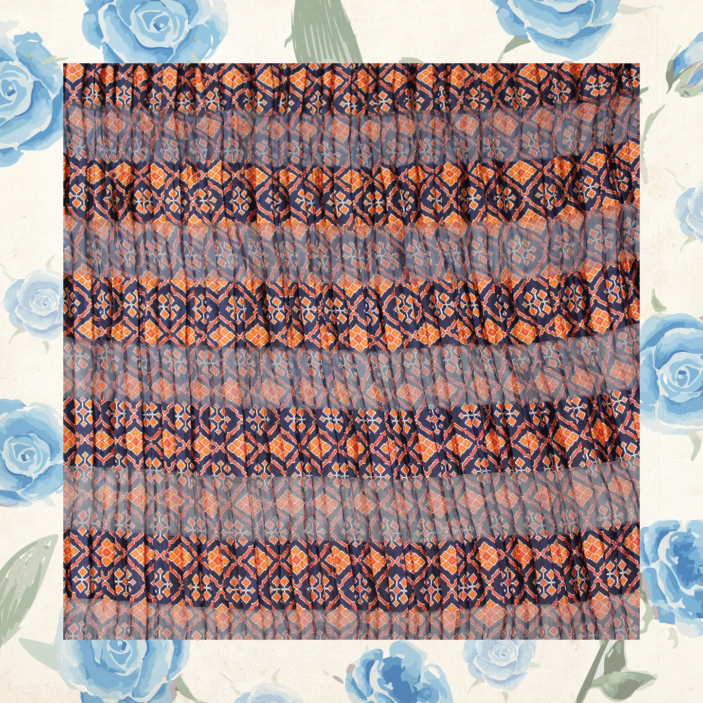 Digital Print On Lurex Satin Georgette Fabric (FW-44")