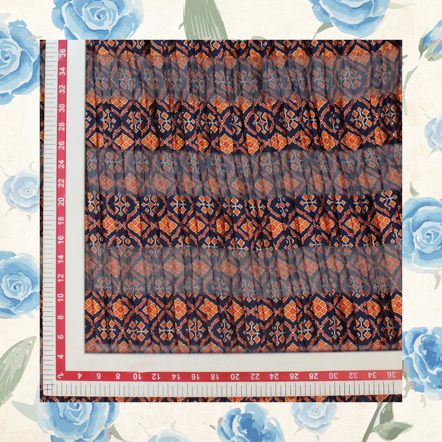 Digital Print On Lurex Satin Georgette Fabric (FW-44")
