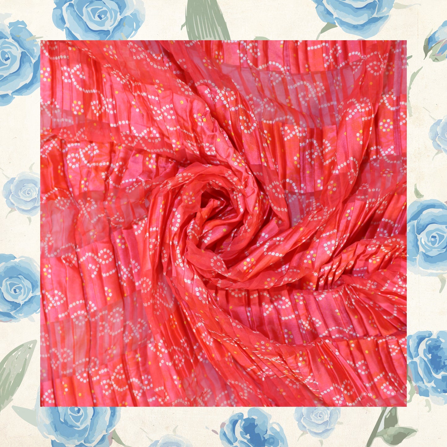 Digital Print On Lurex Satin Georgette Fabric (FW-44")
