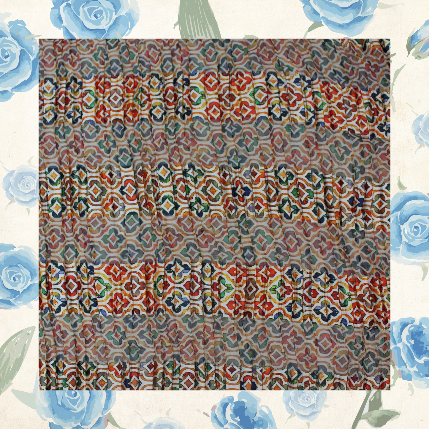 Digital Print On Lurex Satin Georgette Fabric (FW-44")