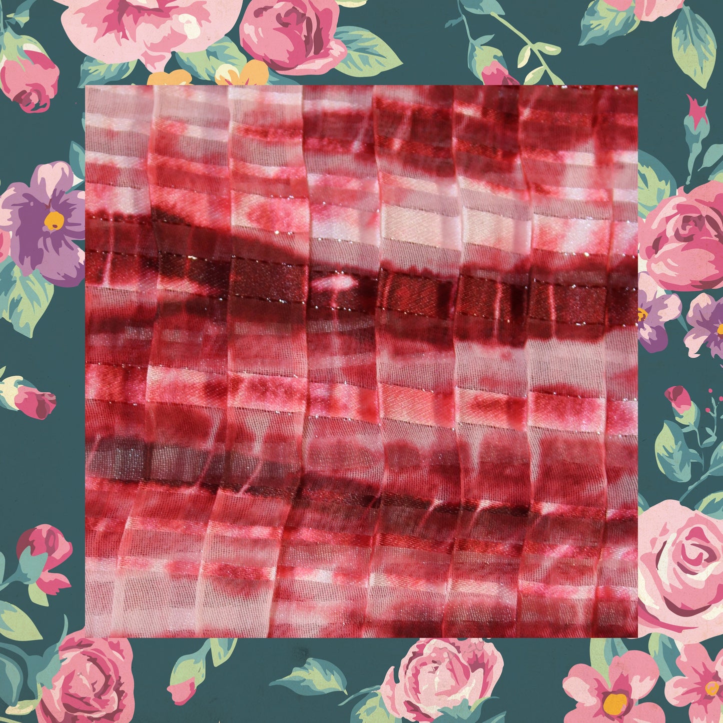 Digital Print On Lurex Satin Georgette Fabric (FW-44")