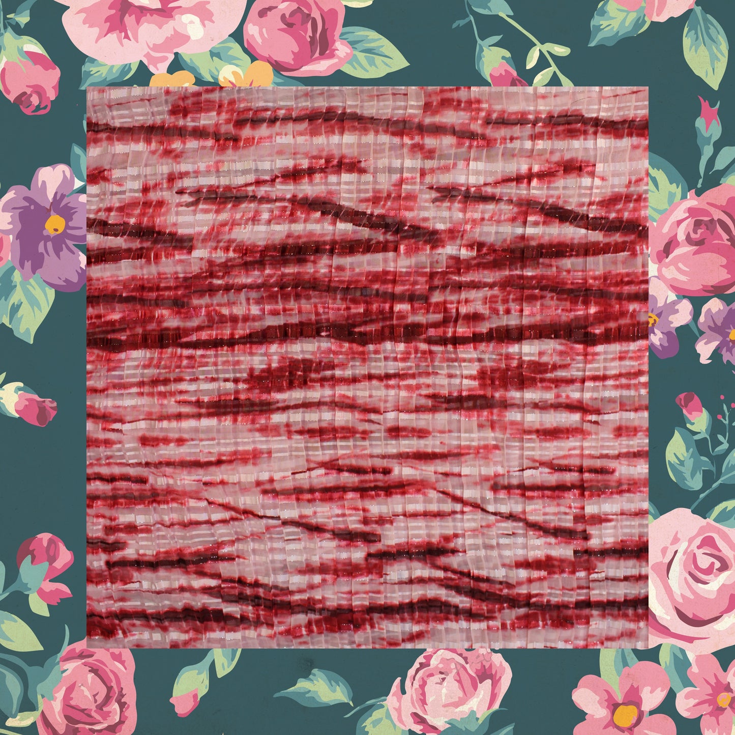 Digital Print On Lurex Satin Georgette Fabric (FW-44")