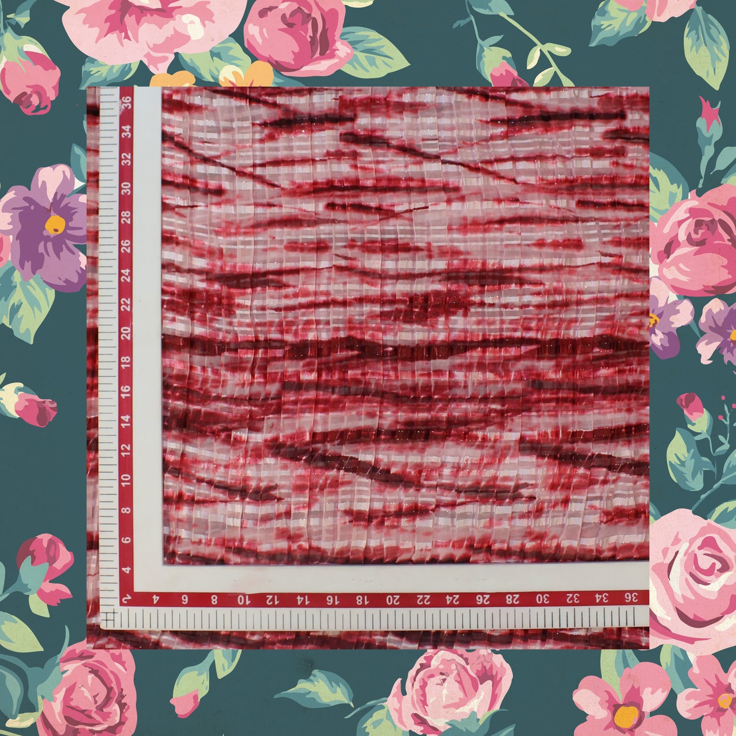 Digital Print On Lurex Satin Georgette Fabric (FW-44")