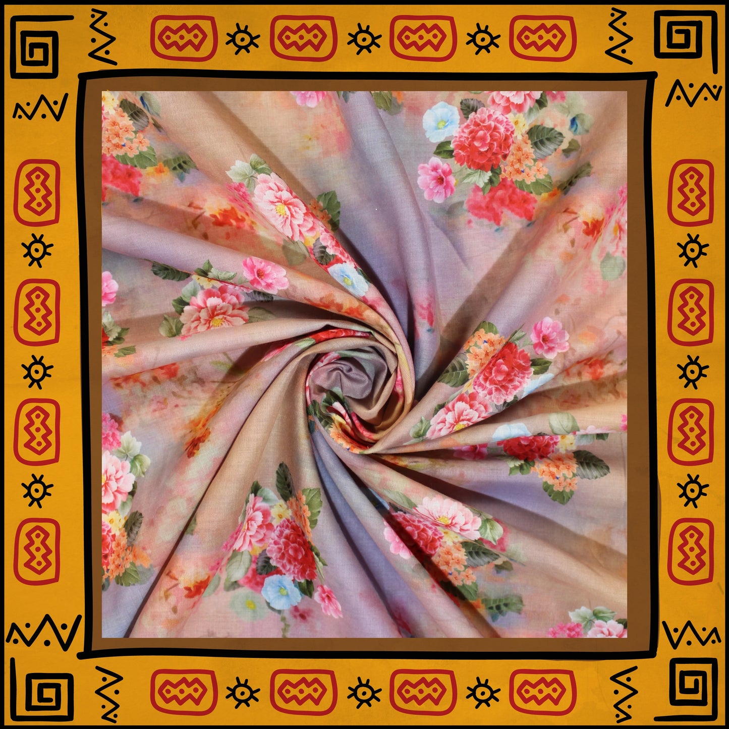 Mulmul Cotton Digital Printed Fabric (FW-44")