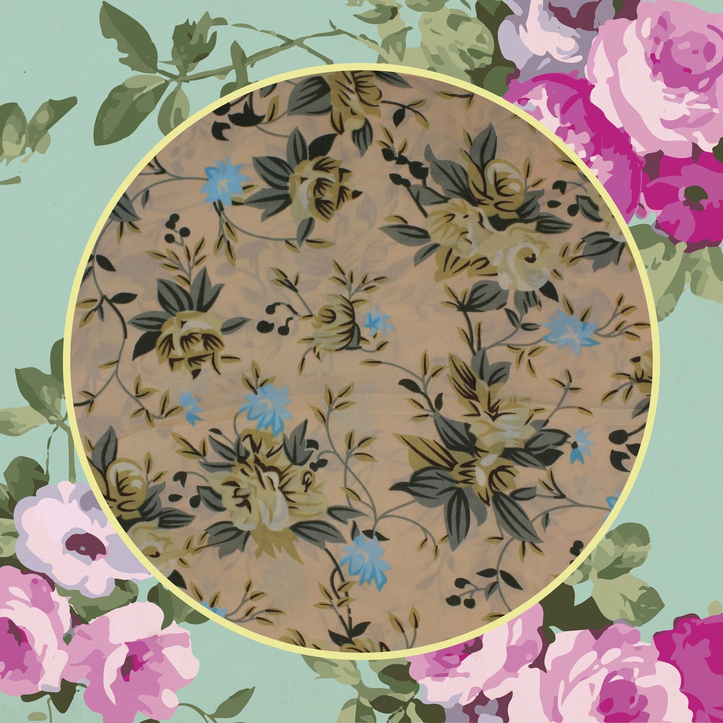 Flower Digital Print On Georgette (FW-56")