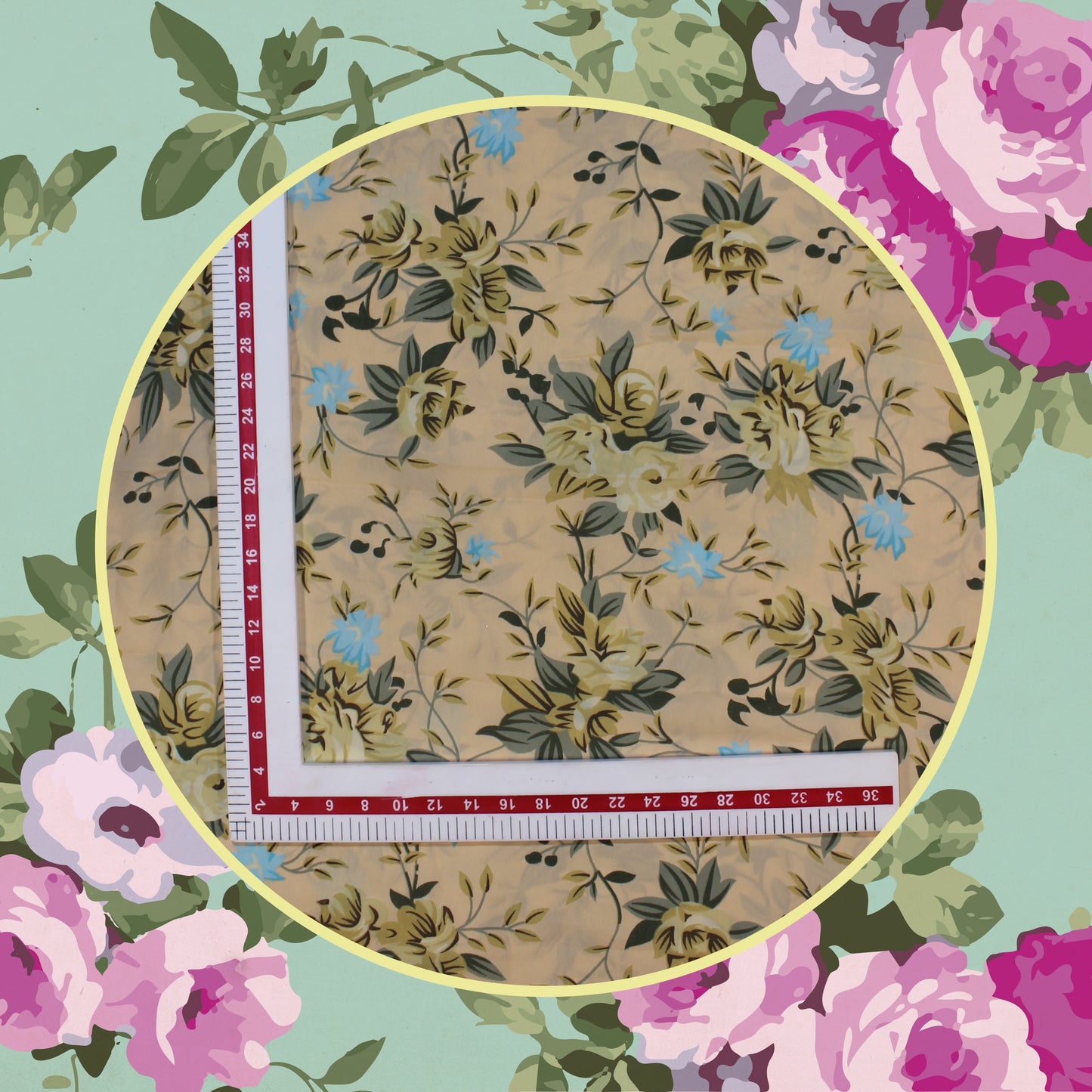 Flower Digital Print On Georgette (FW-56")