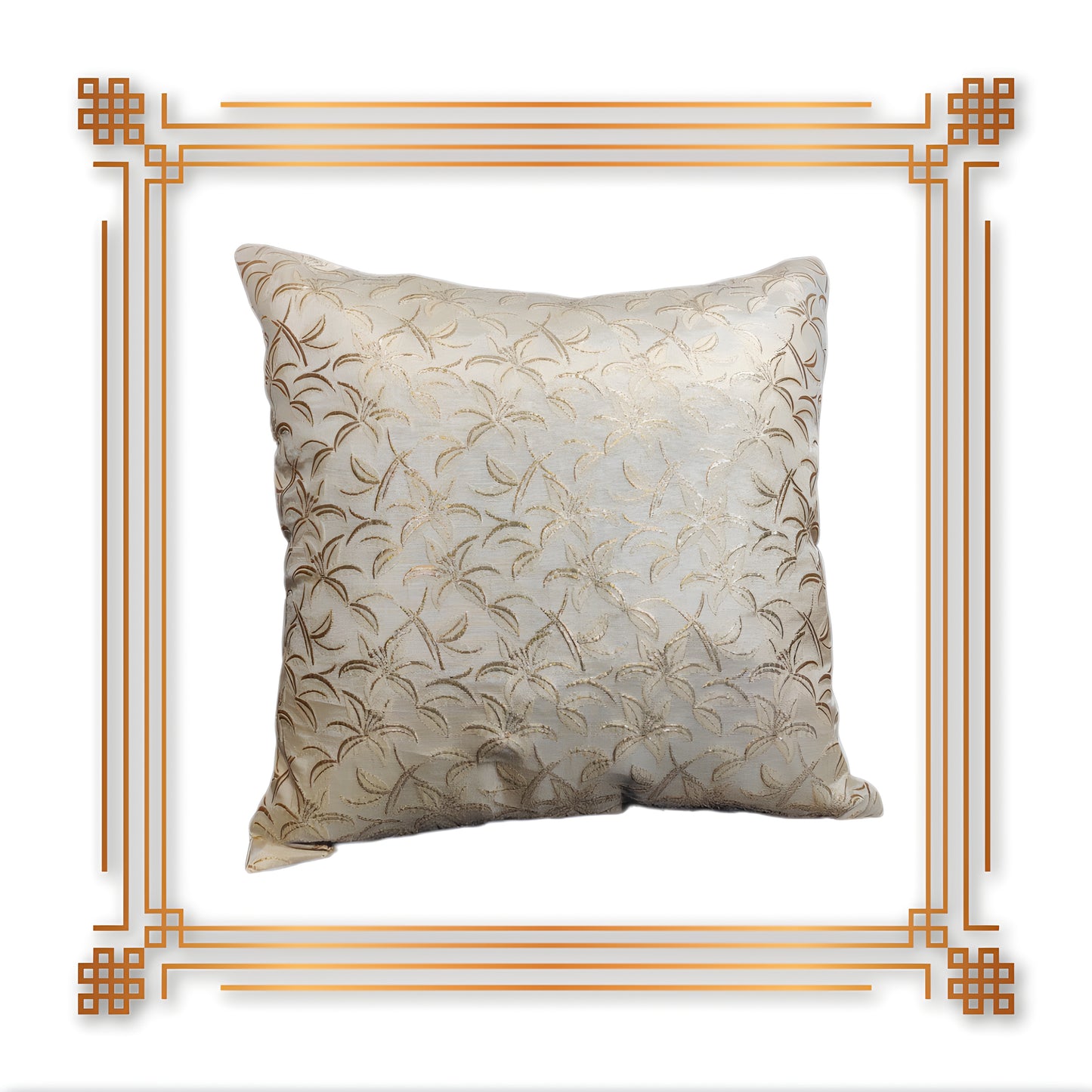 Antique Designer Golden Zari Flower Broket Beautiful Cushion Cover