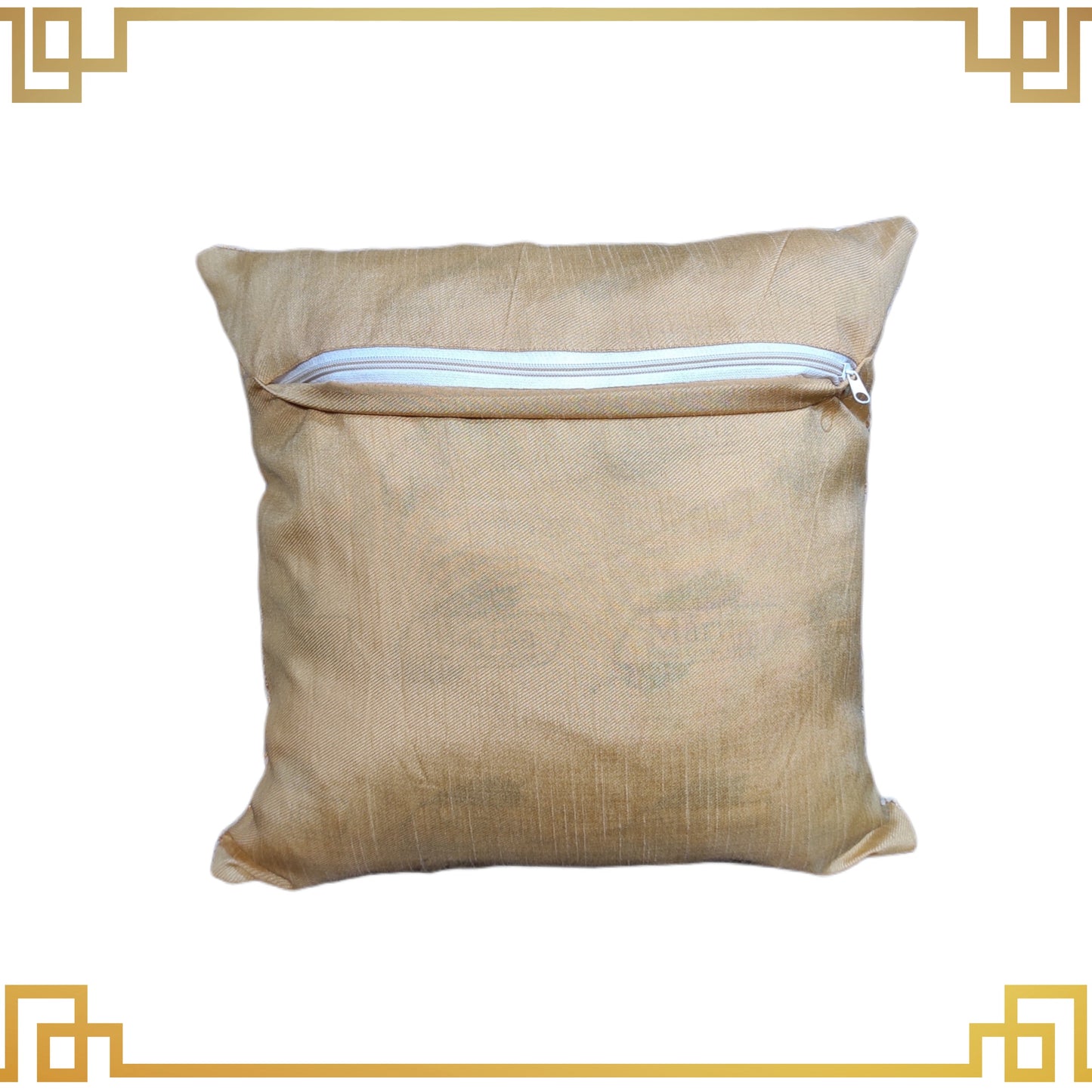 Beautiful Golden Zari Flower Broker Sofa Cushion Cover