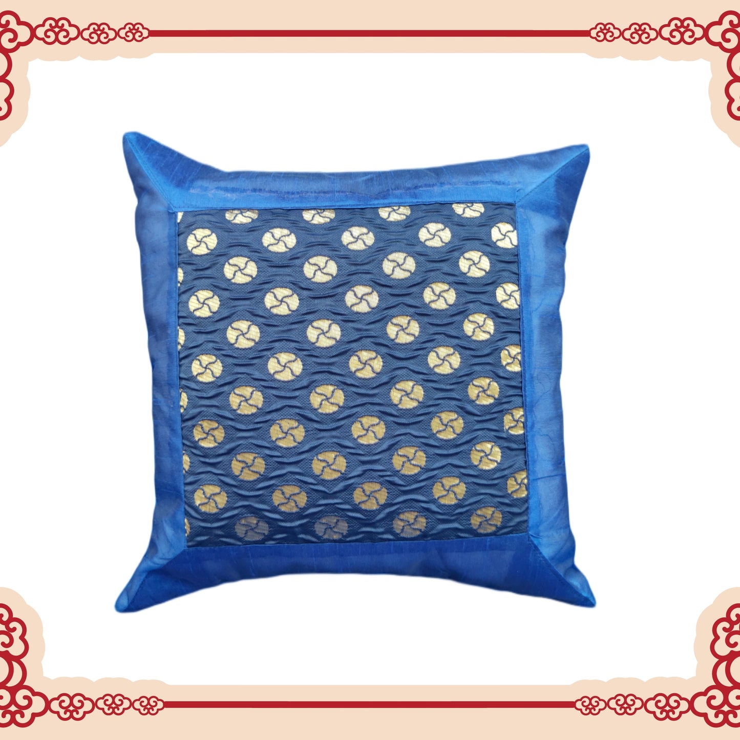 Designer Zari Goli Broket With Border Cushion Covers