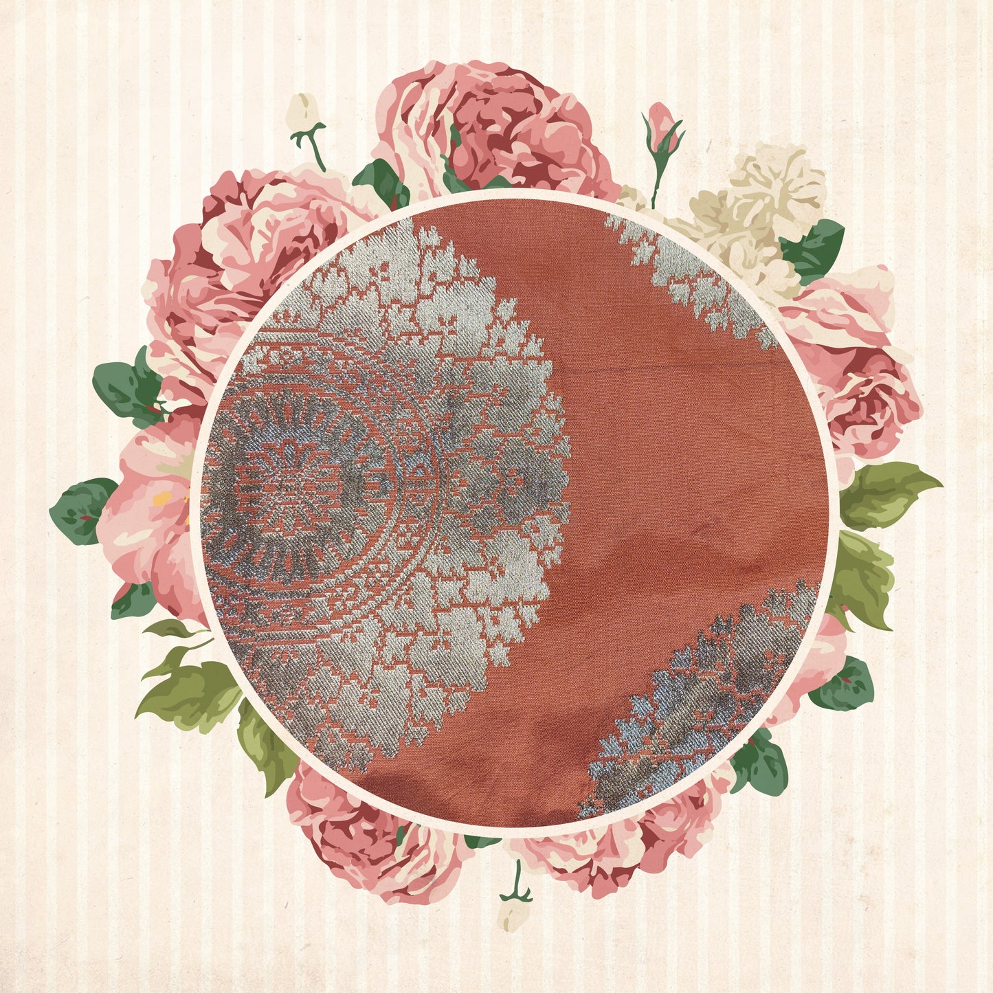 Lovely Silk Brocade Jacquard Gola Fabric (Price For 6 meter)