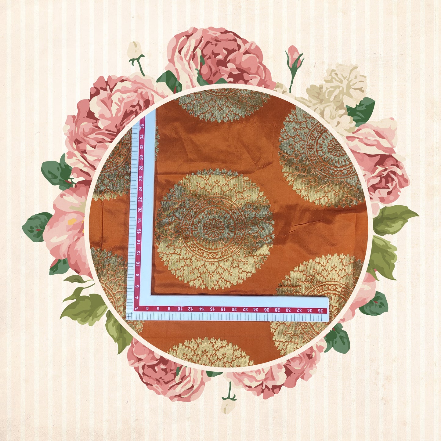 Lovely Silk Brocade Jacquard Gola Fabric (Price For 6 meter)