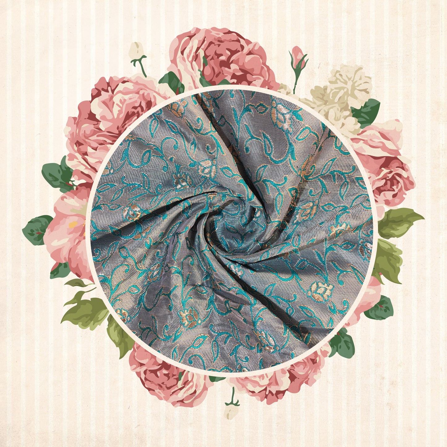 Heavy Zari Flower Broket