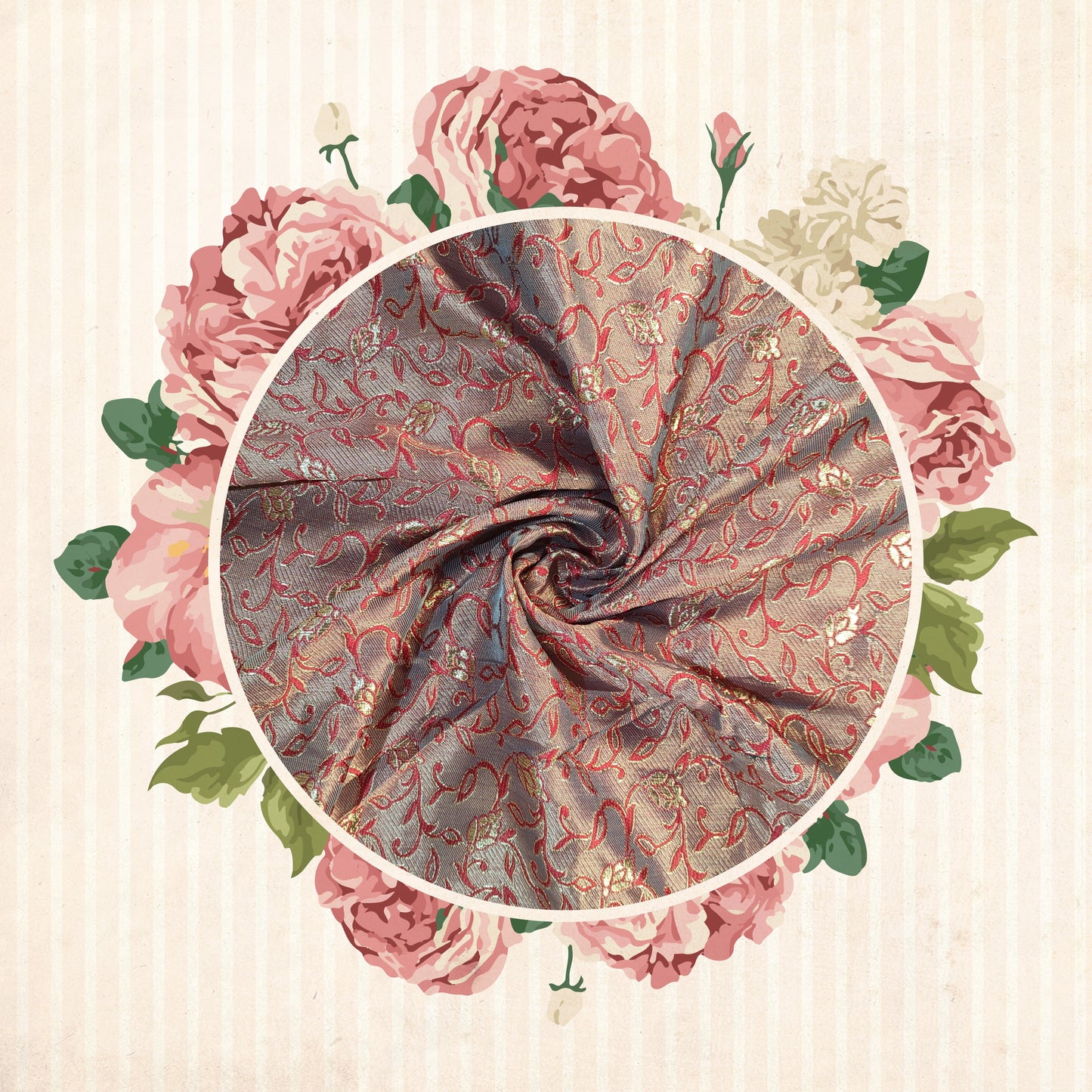 Heavy Zari Flower Broket