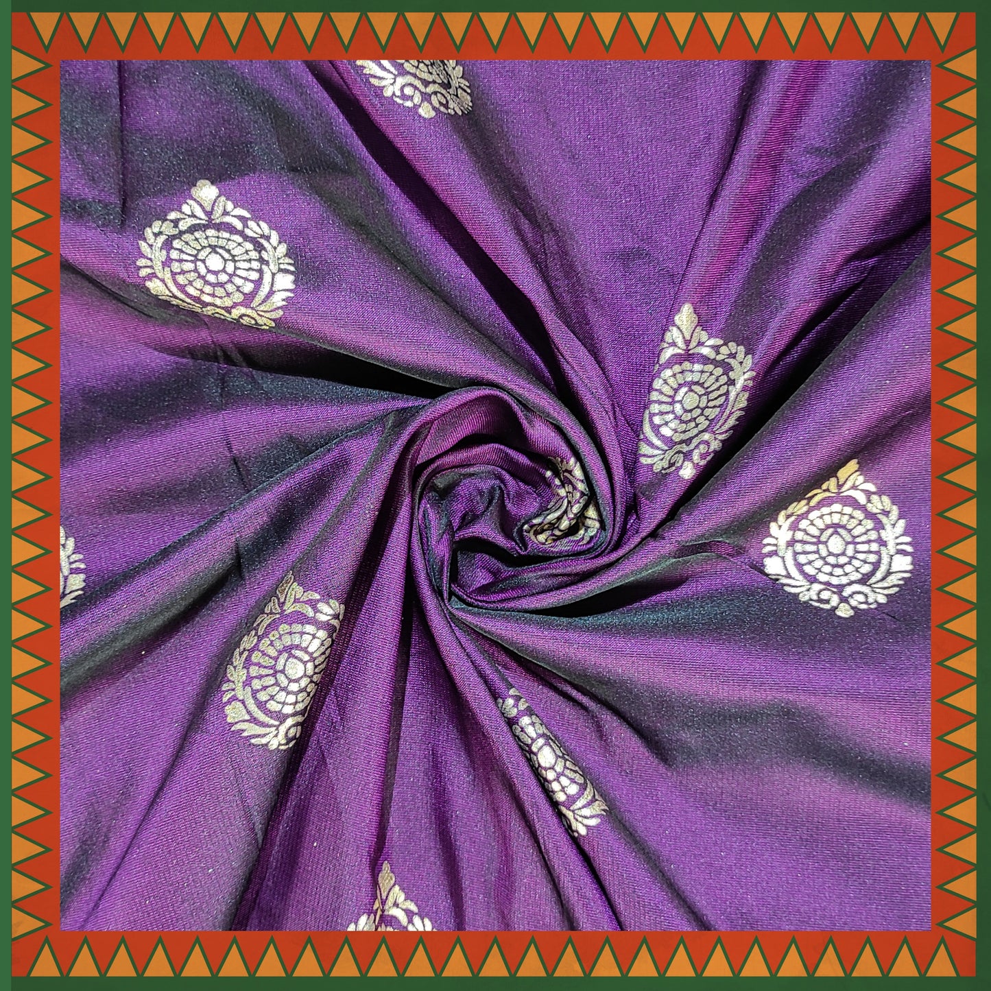 Leather Foil Daman Print On Satin Tafetta (FW-56" EMB-56")