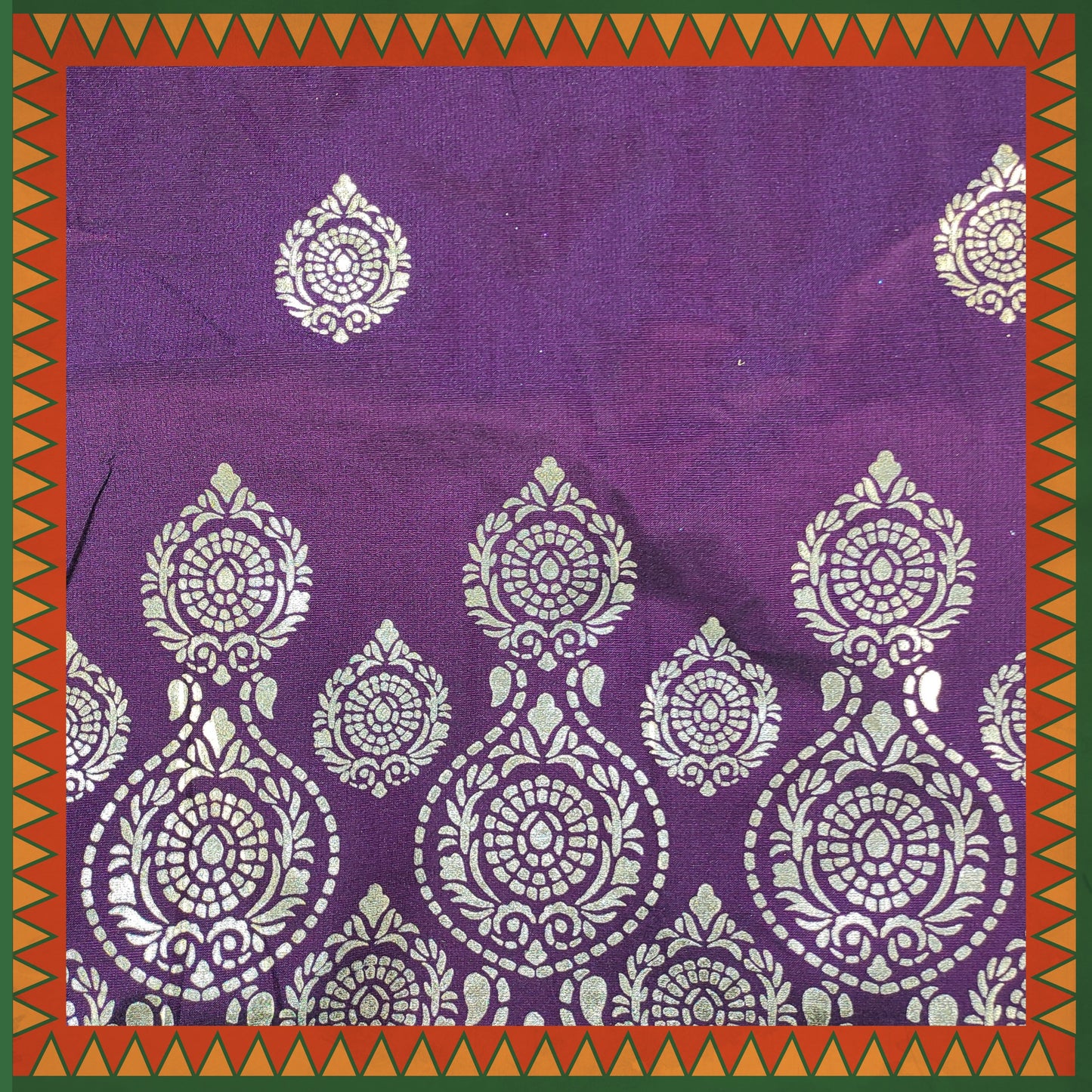 Leather Foil Daman Print On Satin Tafetta (FW-56" EMB-56")