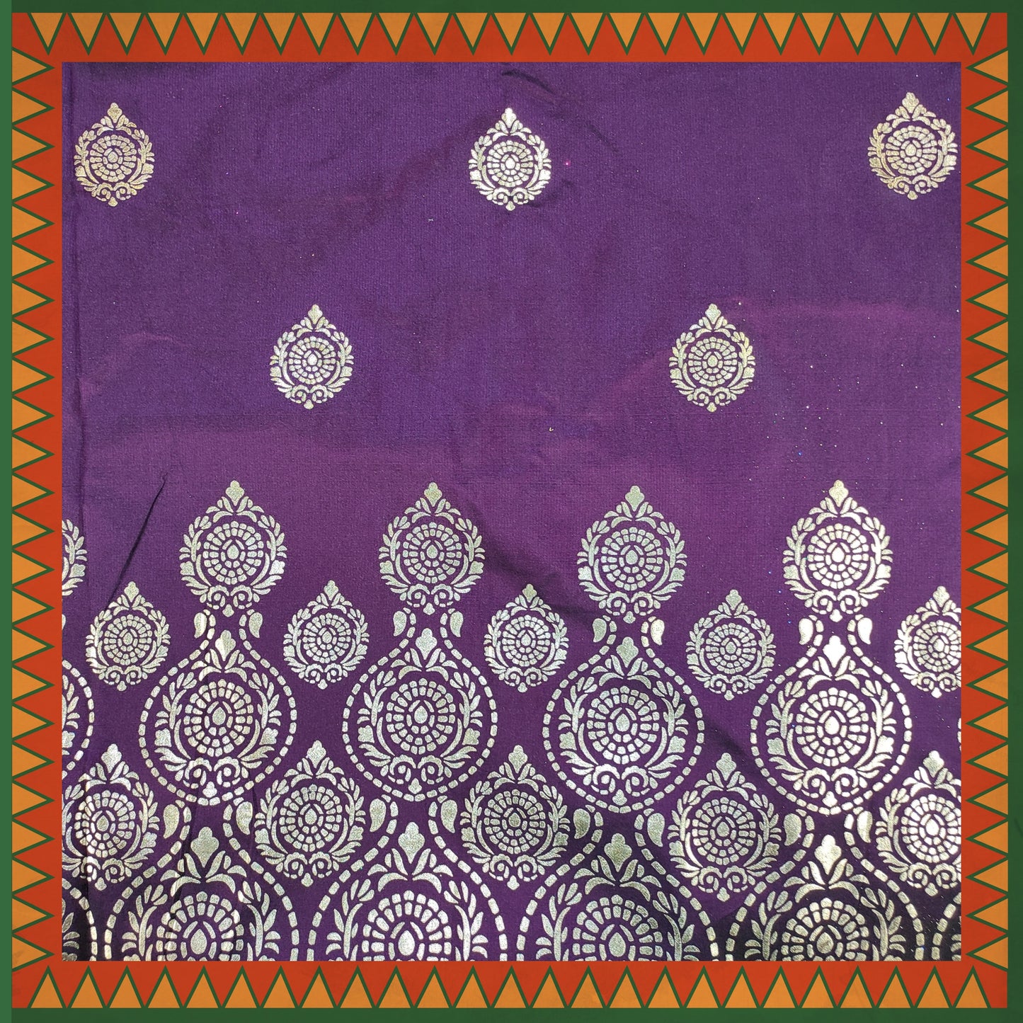 Leather Foil Daman Print On Satin Tafetta (FW-56" EMB-56")