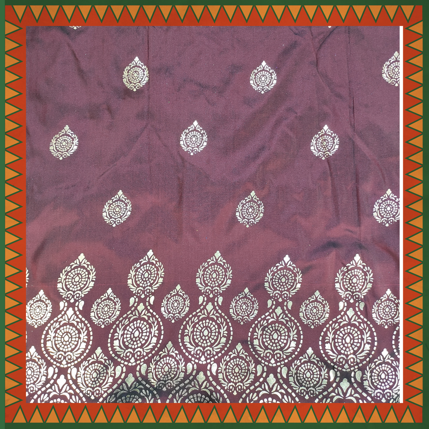 Leather Foil Daman Print On Satin Tafetta (FW-56" EMB-56")