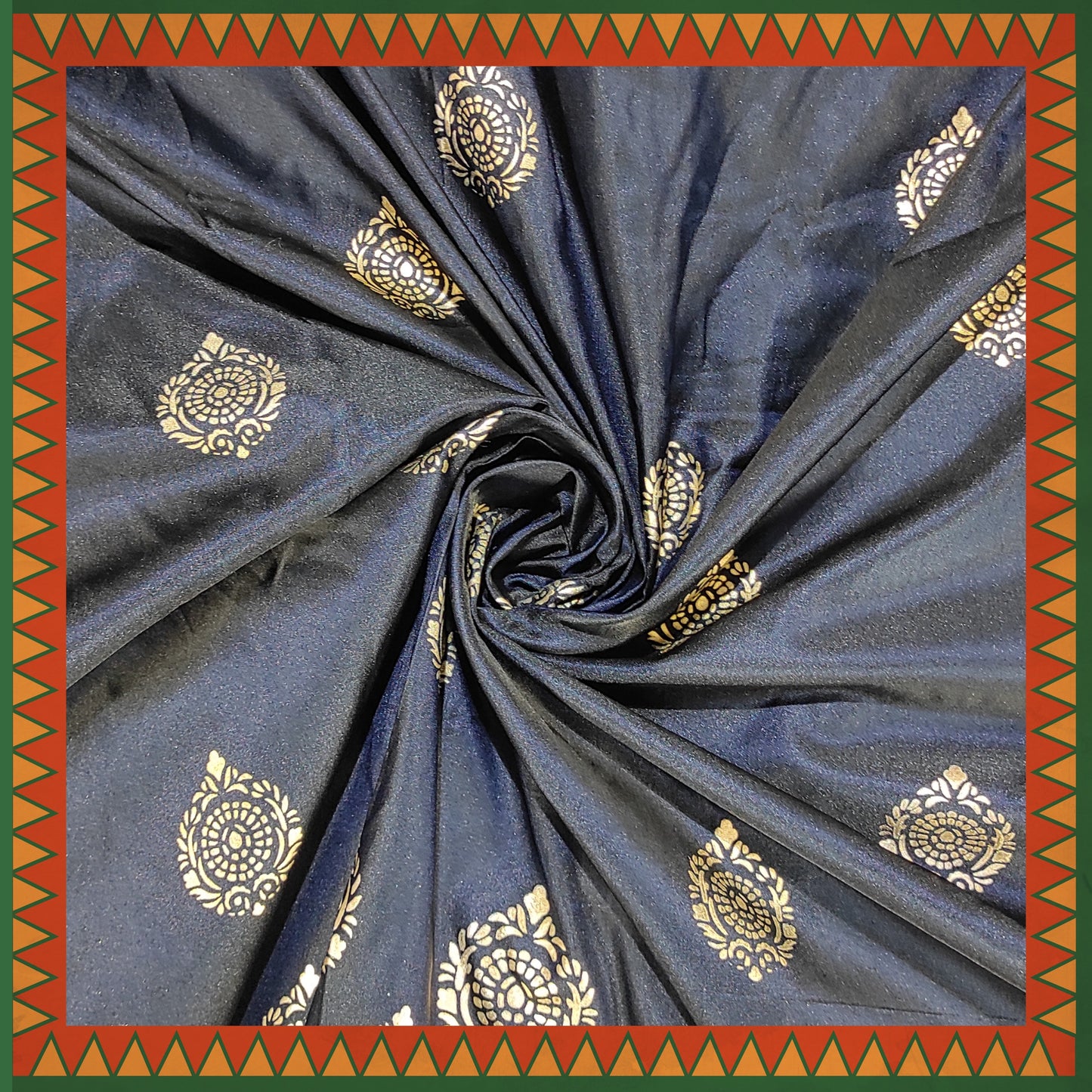 Leather Foil Daman Print On Satin Tafetta (FW-56" EMB-56")