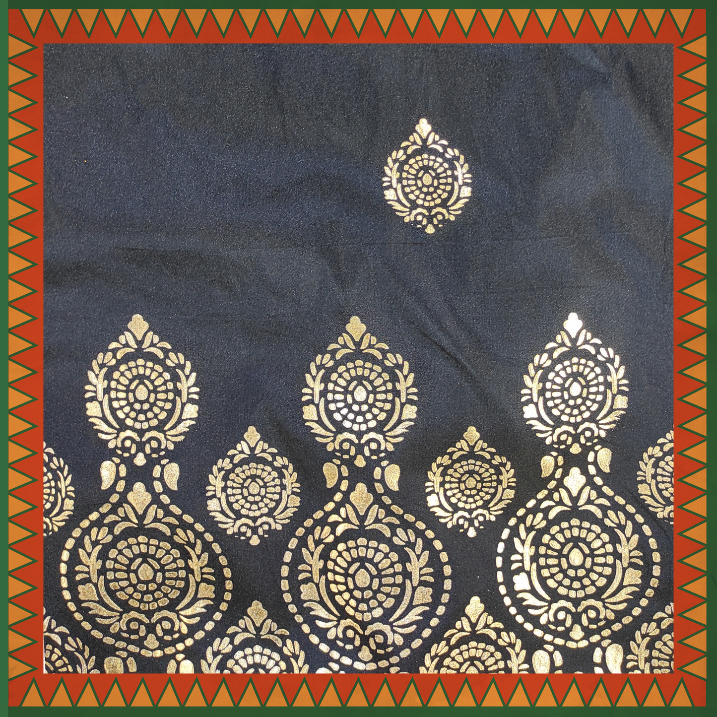 Leather Foil Daman Print On Satin Tafetta (FW-56" EMB-56")