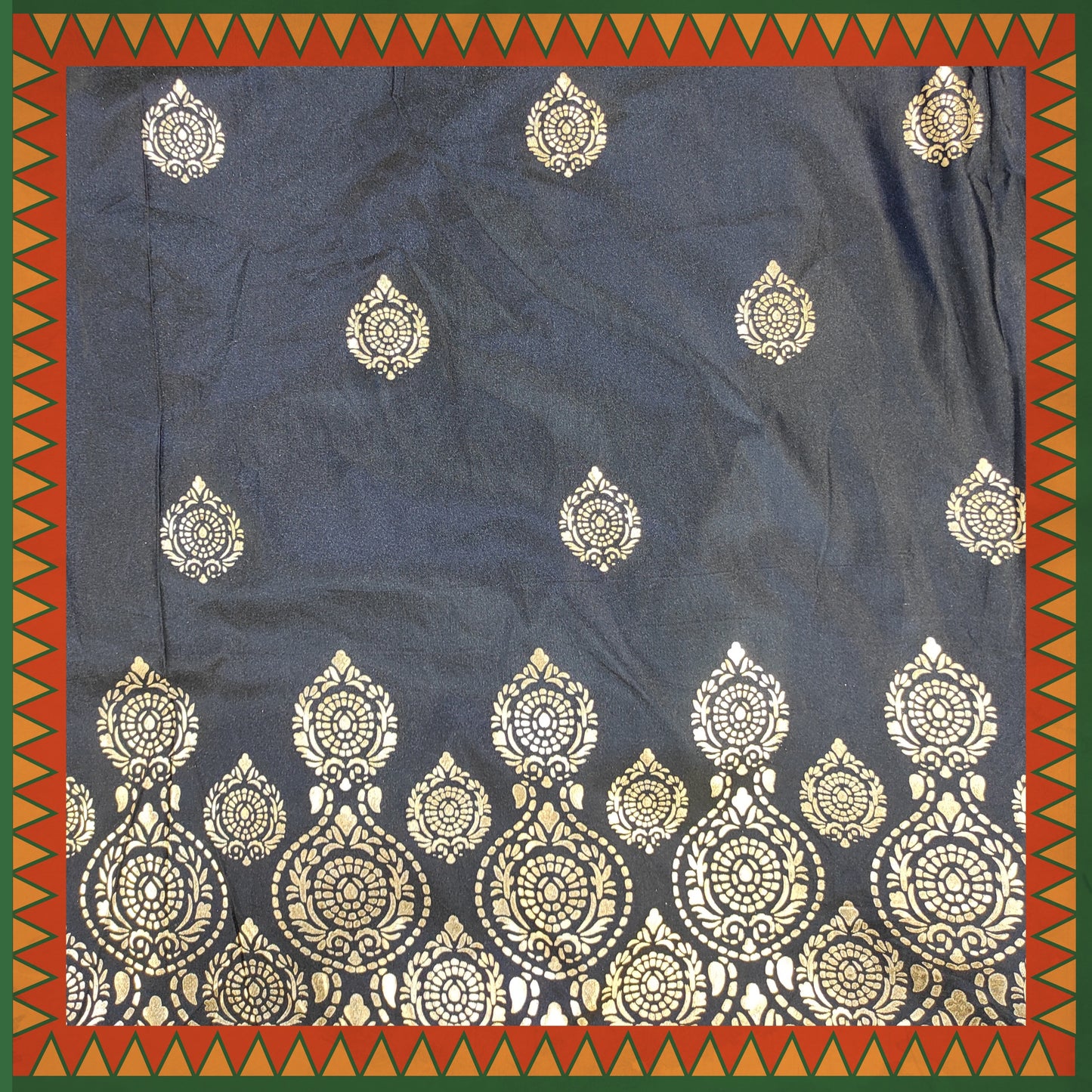 Leather Foil Daman Print On Satin Tafetta (FW-56" EMB-56")