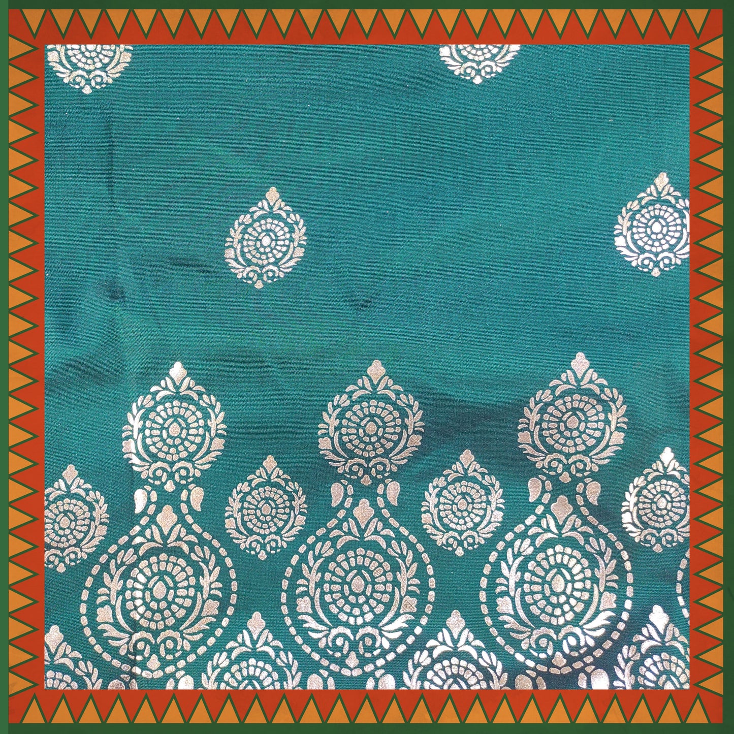 Leather Foil Daman Print On Satin Tafetta (FW-56" EMB-56")