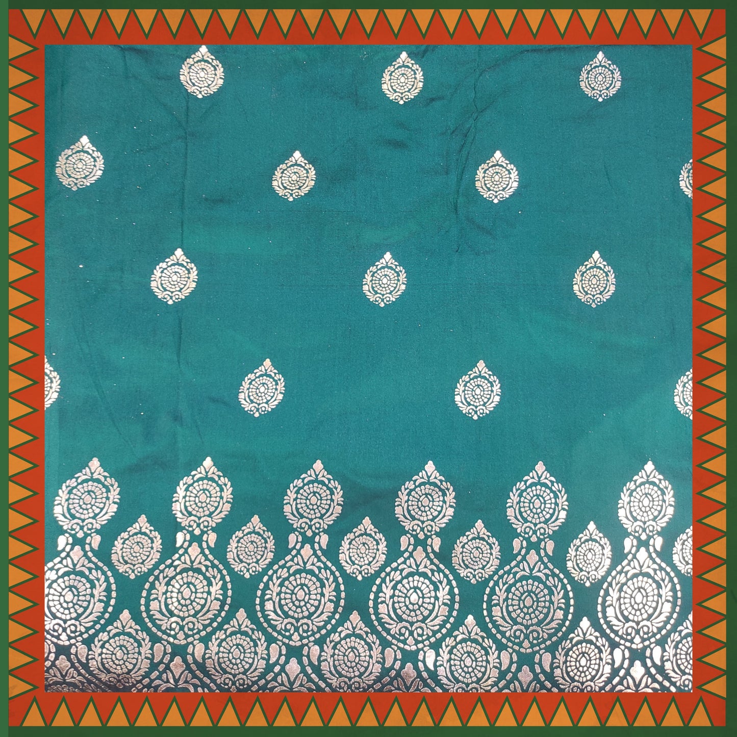 Leather Foil Daman Print On Satin Tafetta (FW-56" EMB-56")