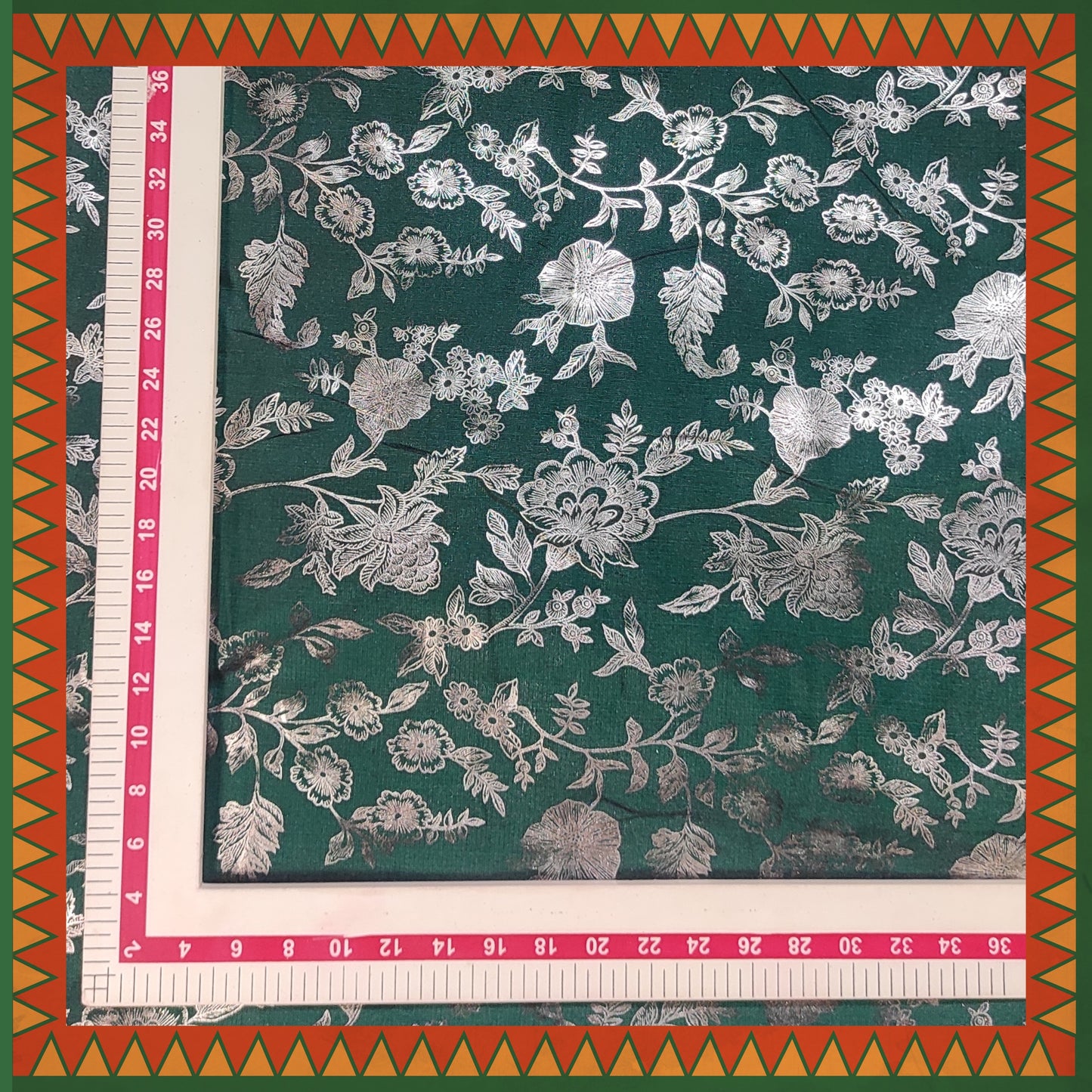 Flower Silver Foil Print On Satin Tafetta (FW-56" EMB-56")
