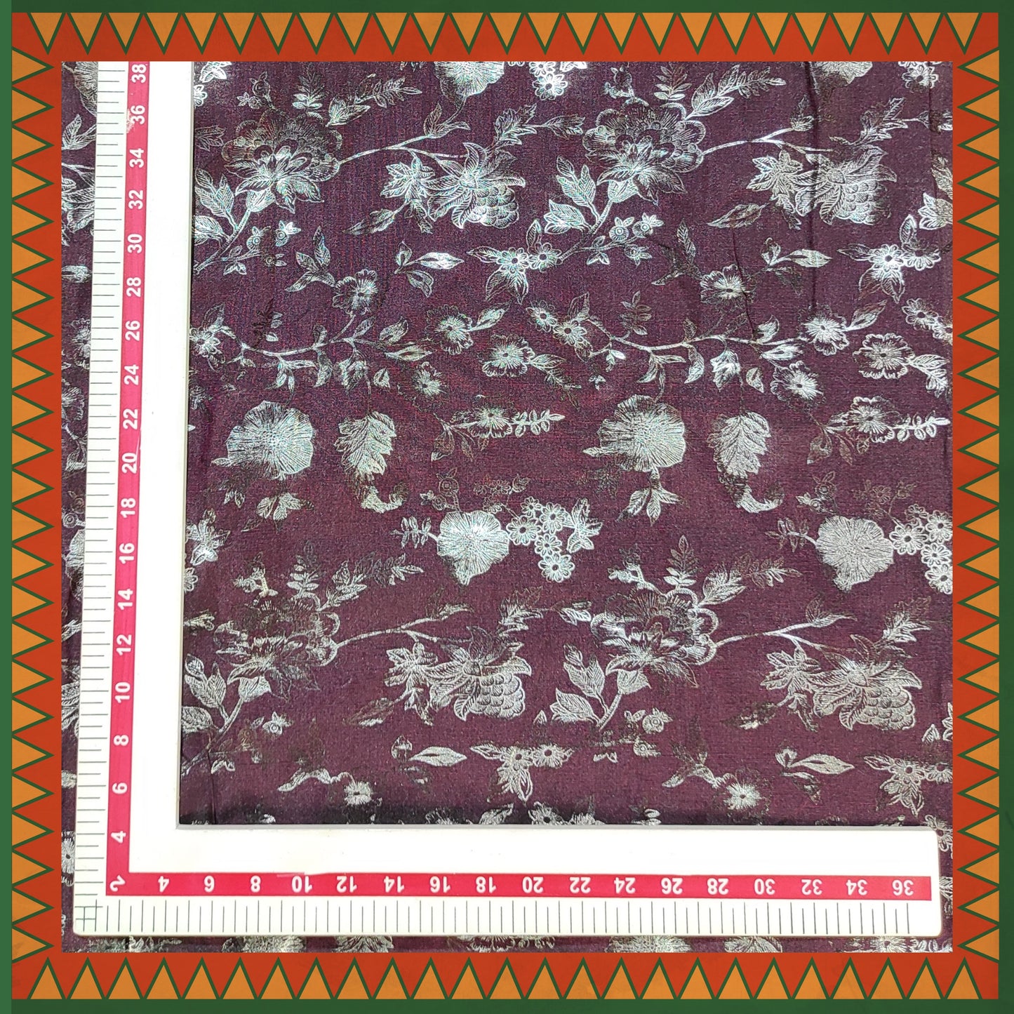 Flower Silver Foil Print On Satin Tafetta (FW-56" EMB-56")