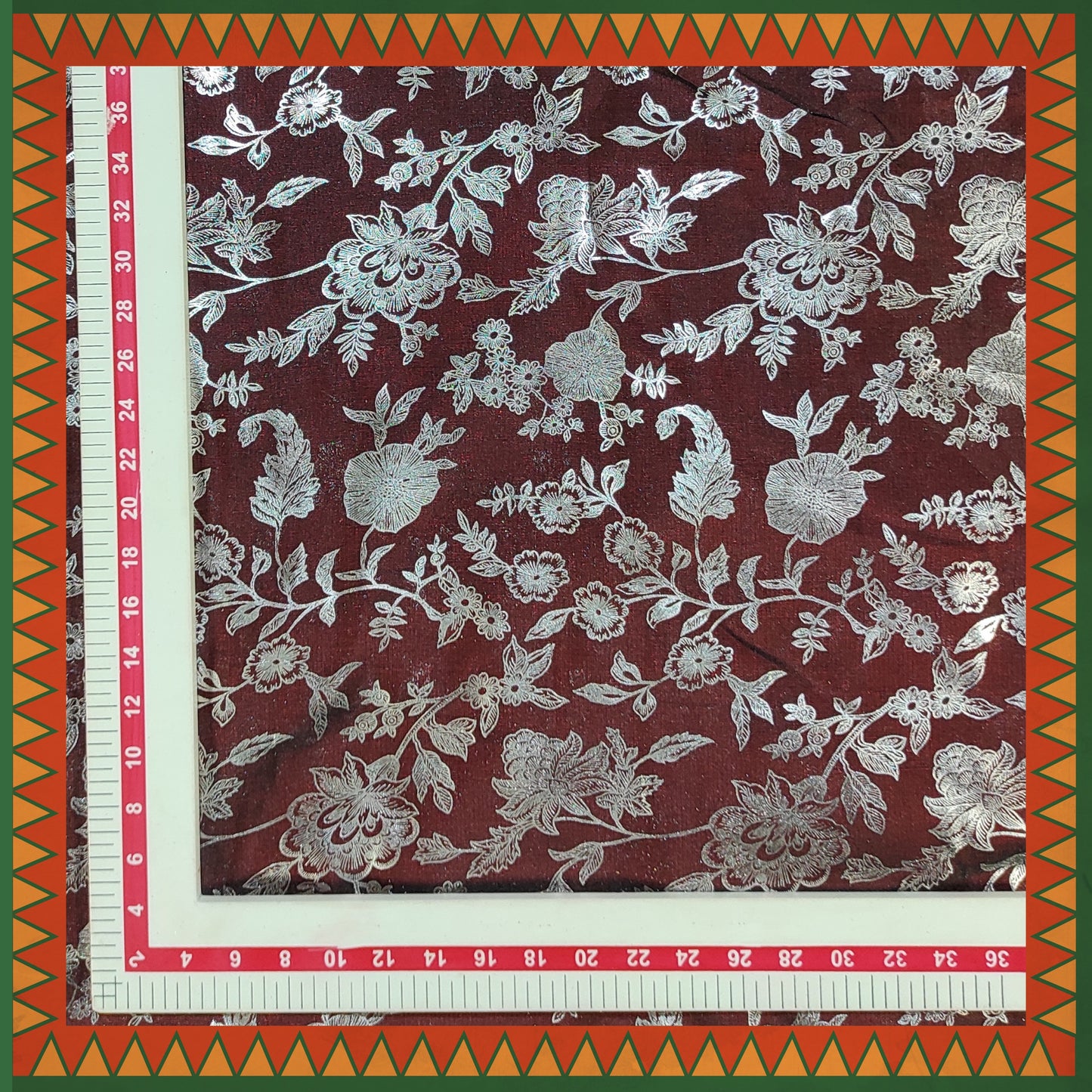 Flower Silver Foil Print On Satin Tafetta (FW-56" EMB-56")