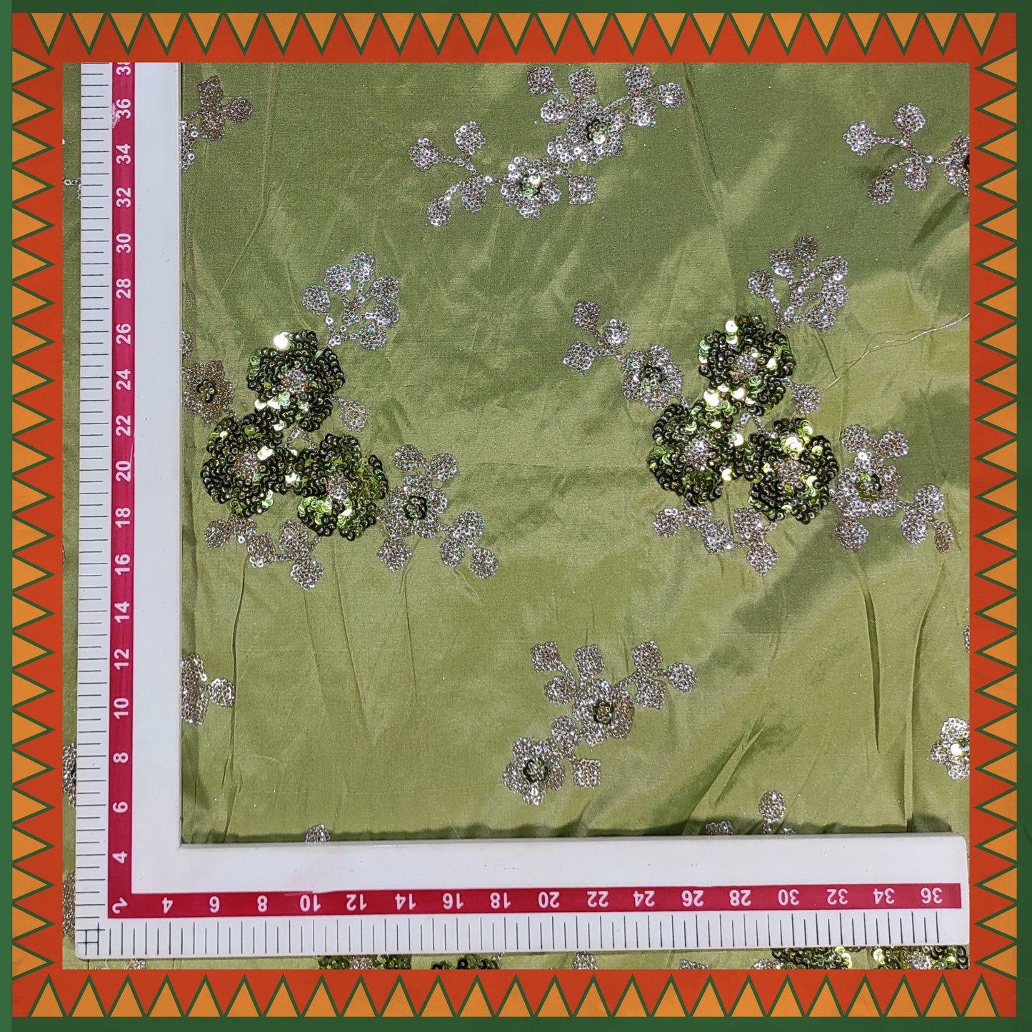 Glitter Sandwich Sequence Embroidery On Tafetta