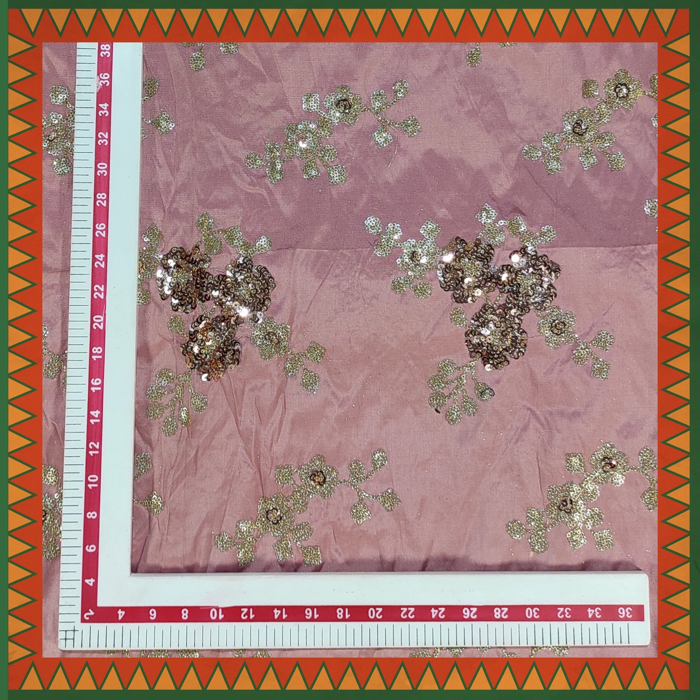 Glitter Sandwich Sequence Embroidery On Tafetta