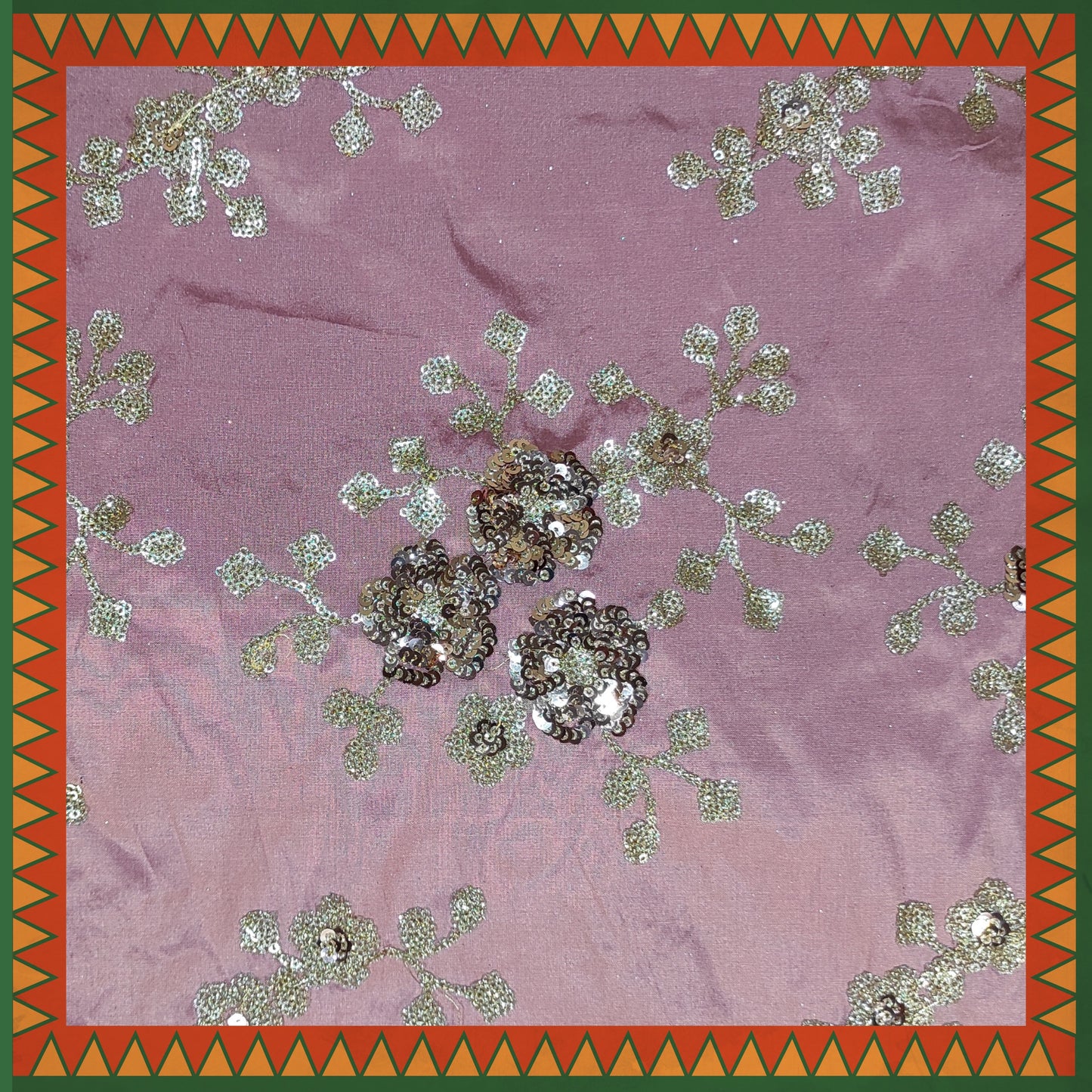 Glitter Sandwich Sequence Embroidery On Tafetta