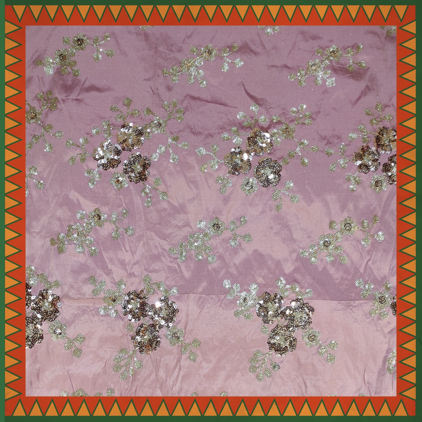 Glitter Sandwich Sequence Embroidery On Tafetta