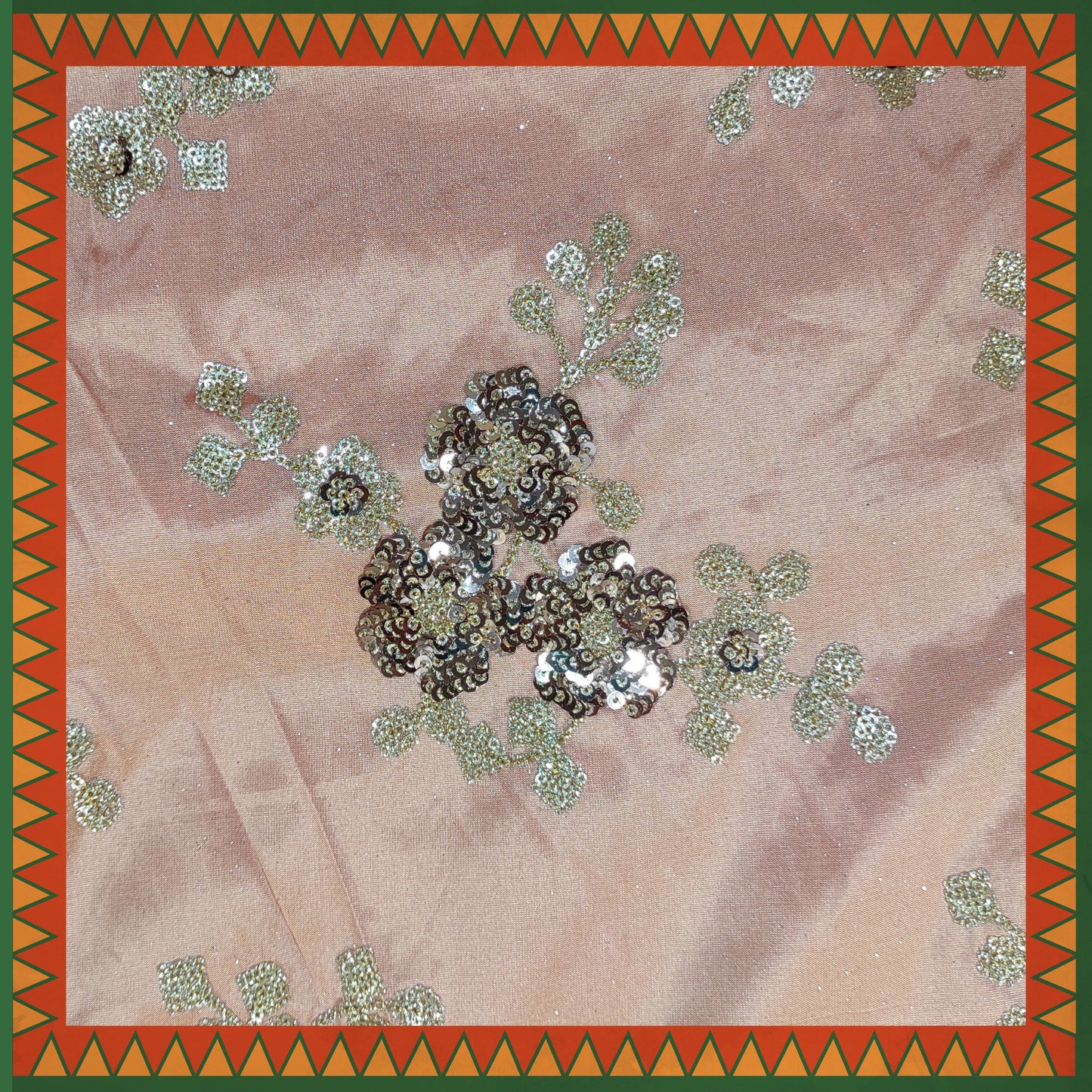 Glitter Sandwich Sequence Embroidery On Tafetta