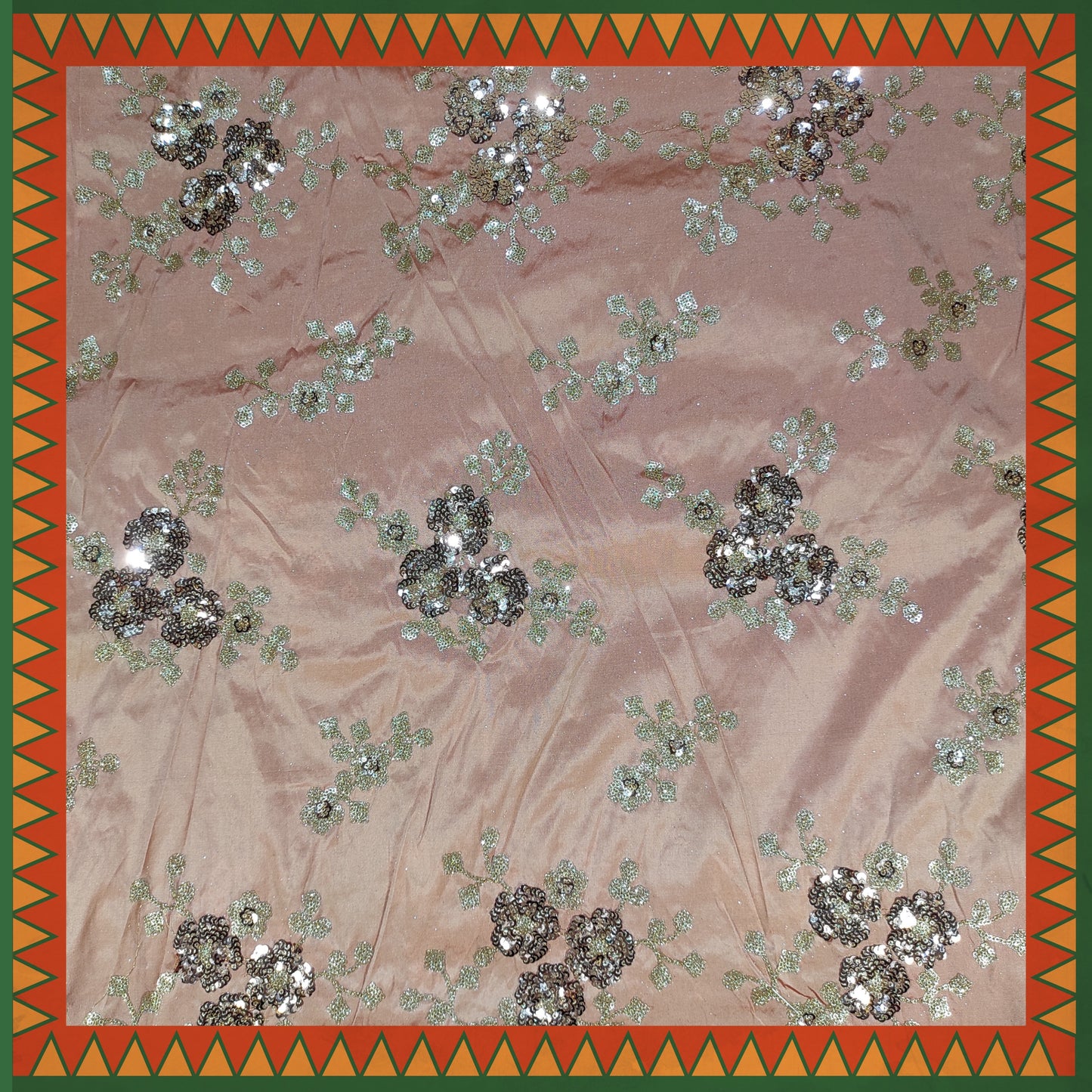Glitter Sandwich Sequence Embroidery On Tafetta