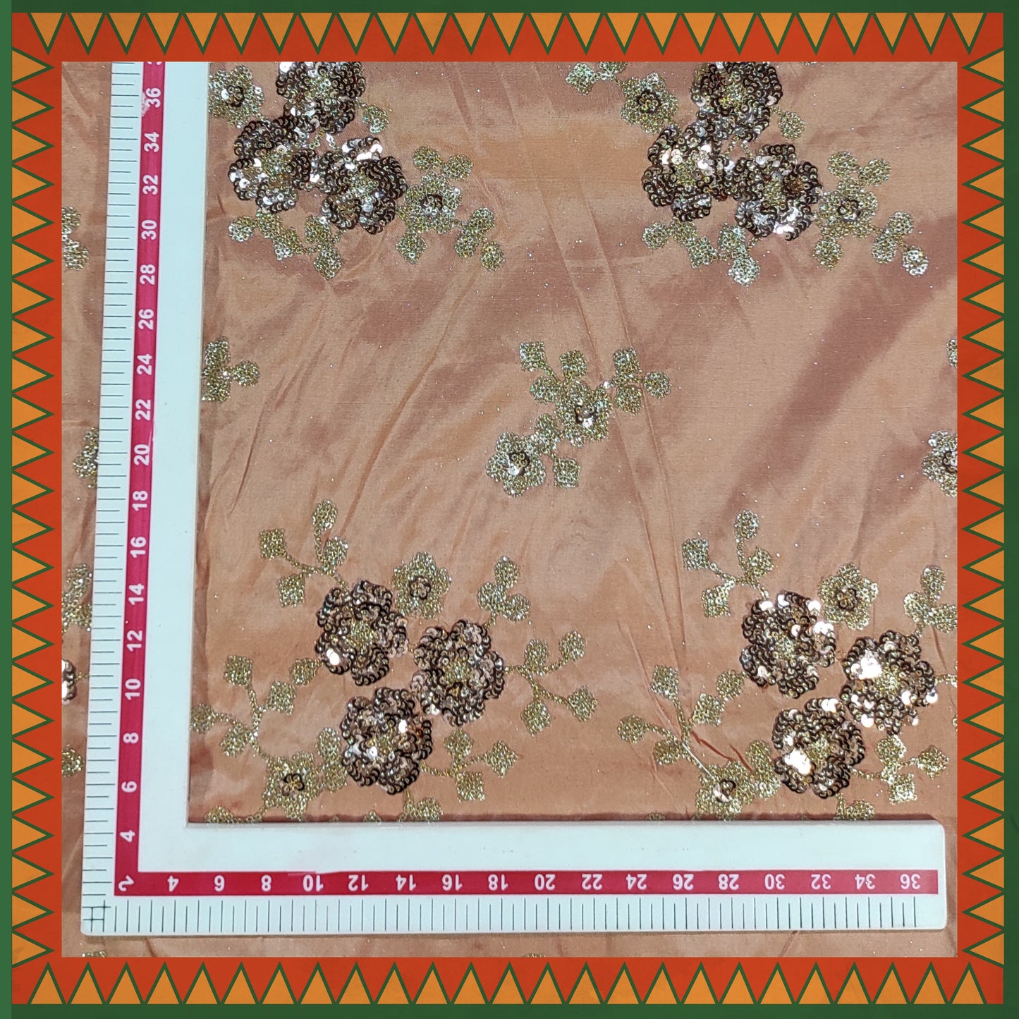 Glitter Sandwich Sequence Embroidery On Tafetta